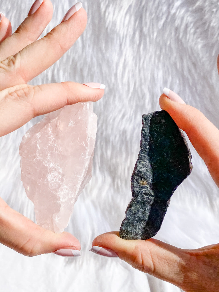 Rose quartz and store black tourmaline together