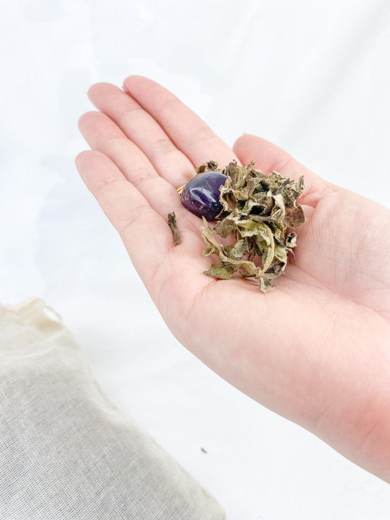 Lucid Dreams Mugwort Pouch with Amethyst Large