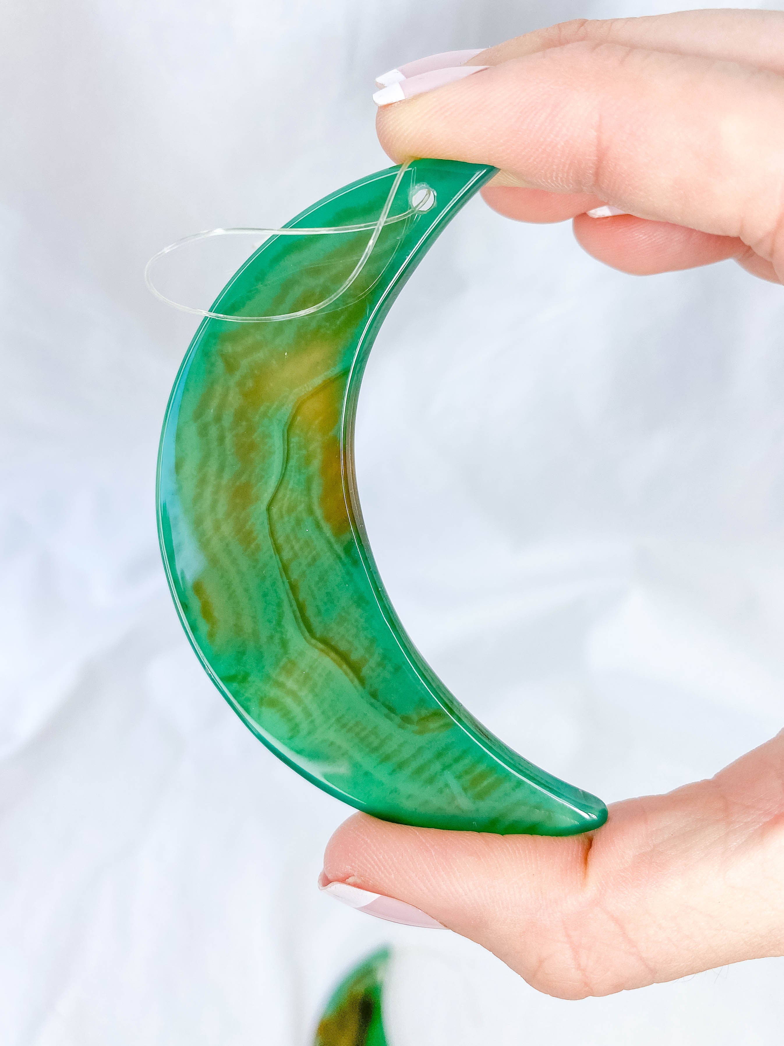 Agate Moon Christmas Tree Ornament | Green