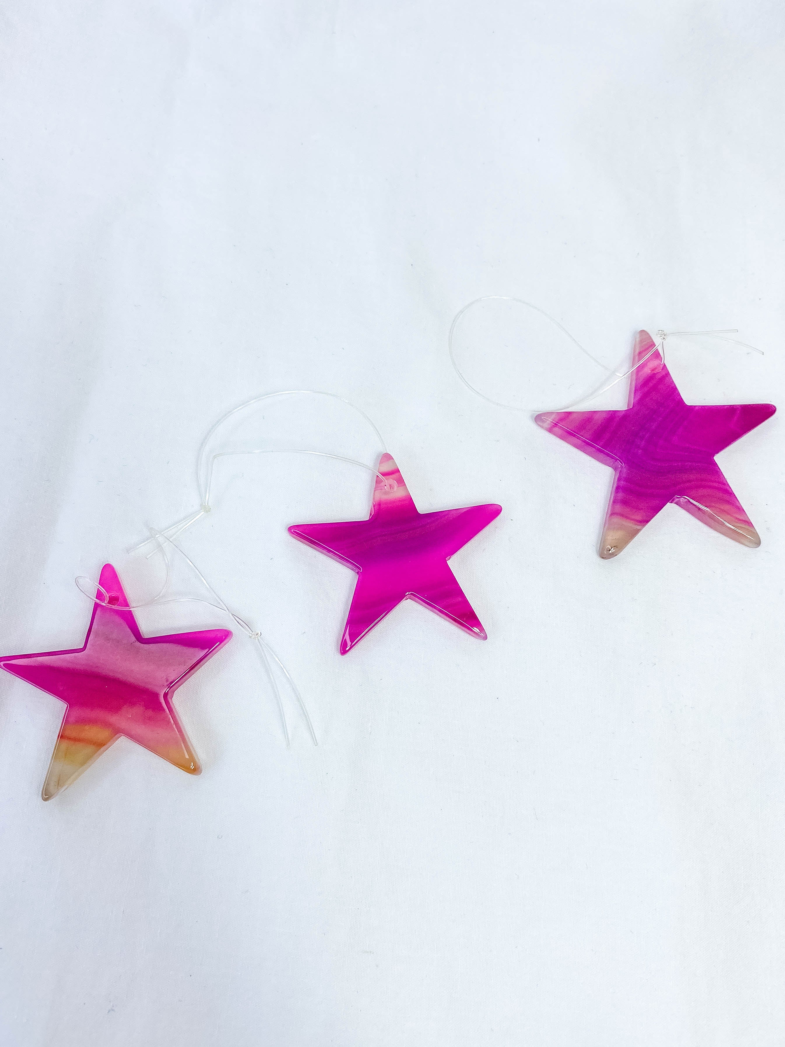 Agate Star Christmas Tree Ornament | Pink