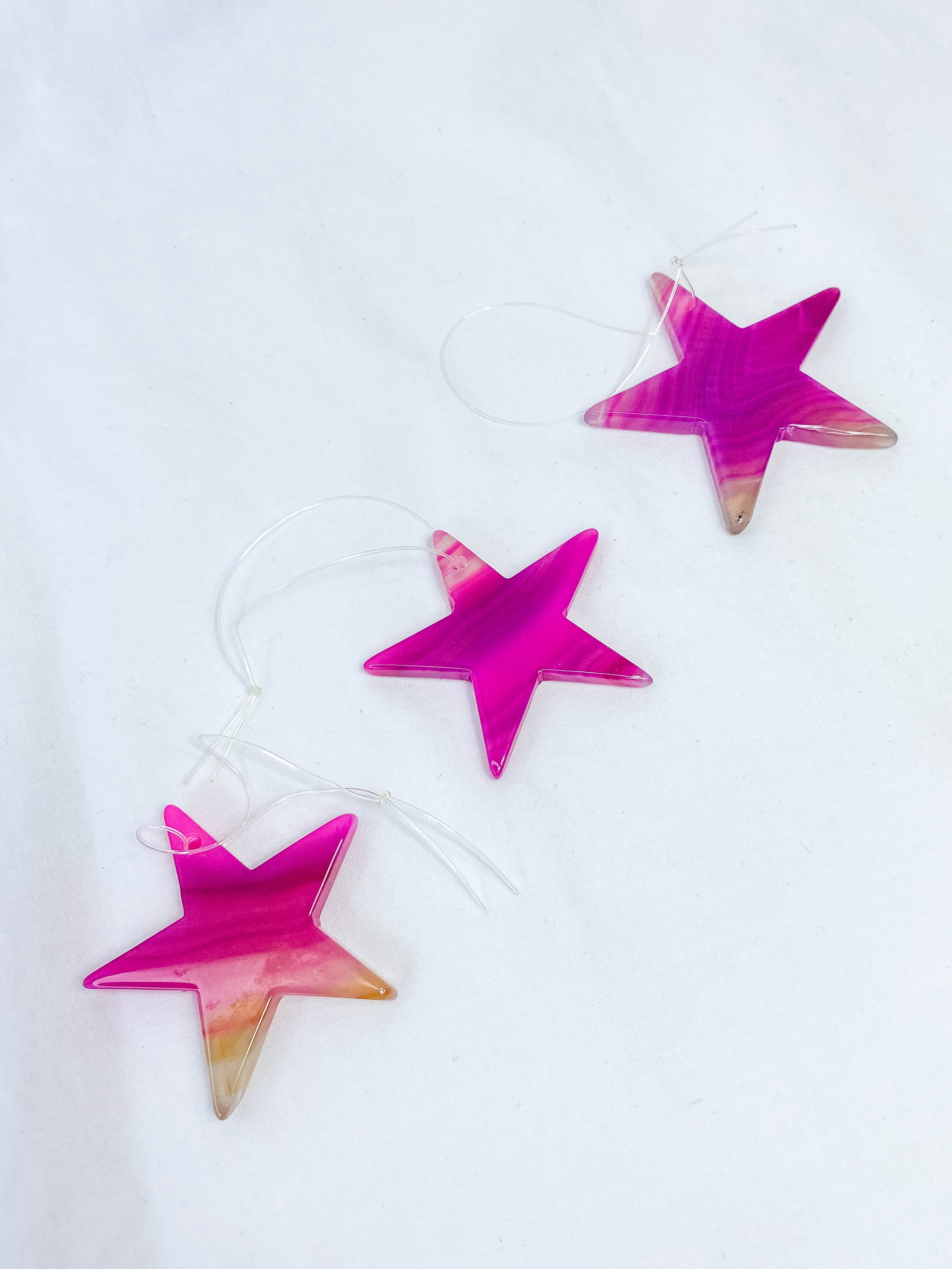 Agate Star Christmas Tree Ornament | Pink