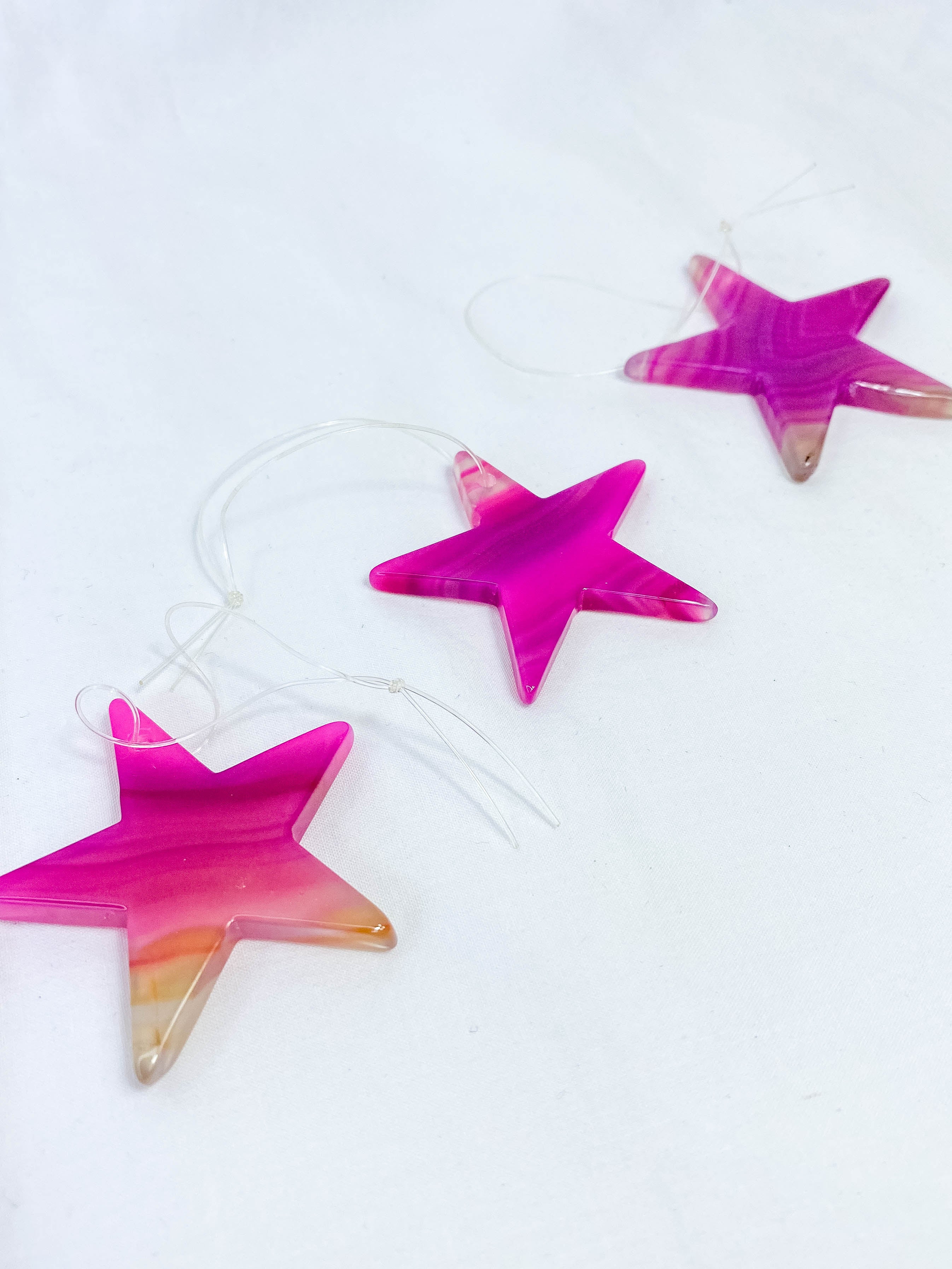 Agate Star Christmas Tree Ornament | Pink