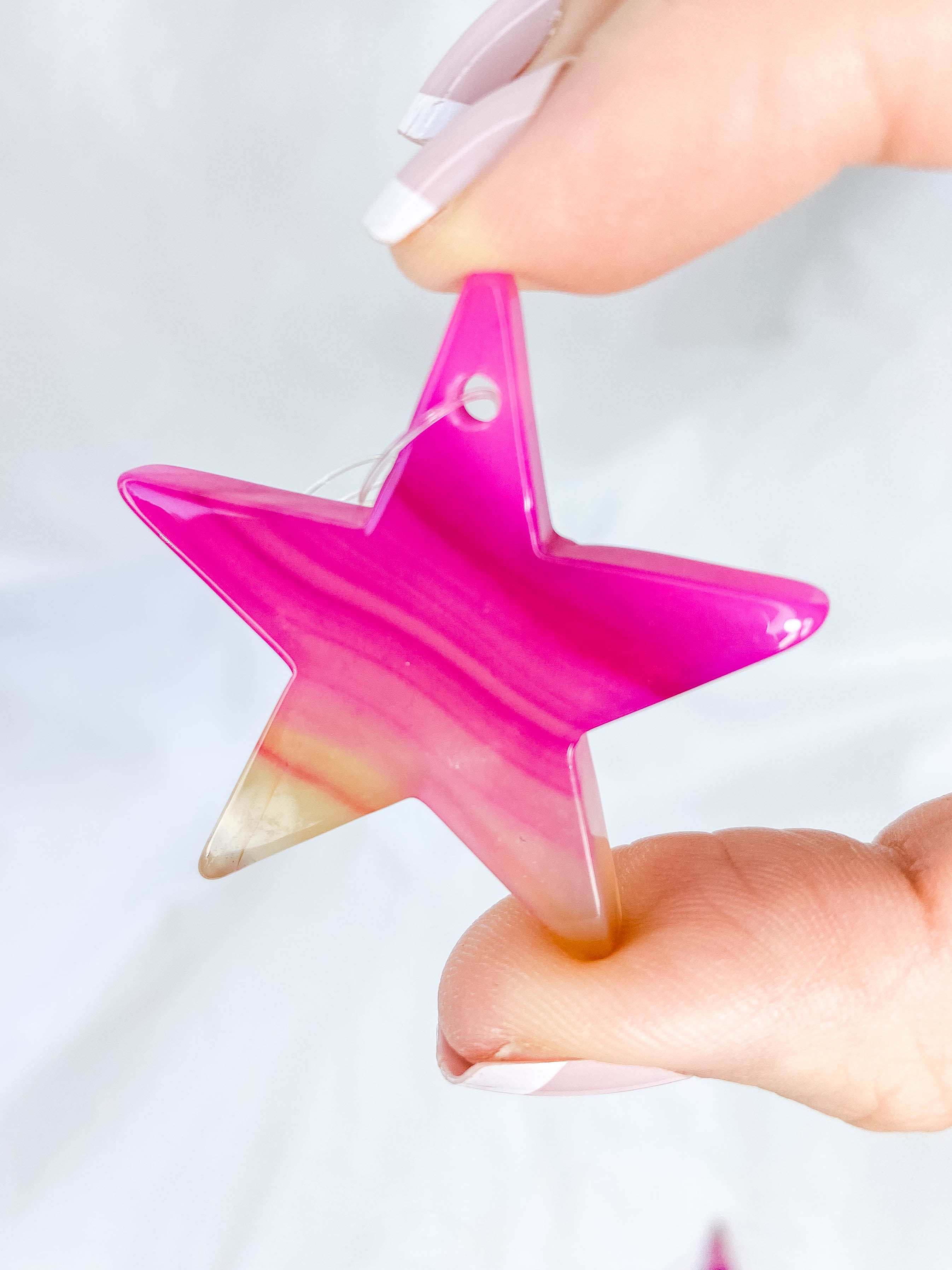 Agate Star Christmas Tree Ornament | Pink