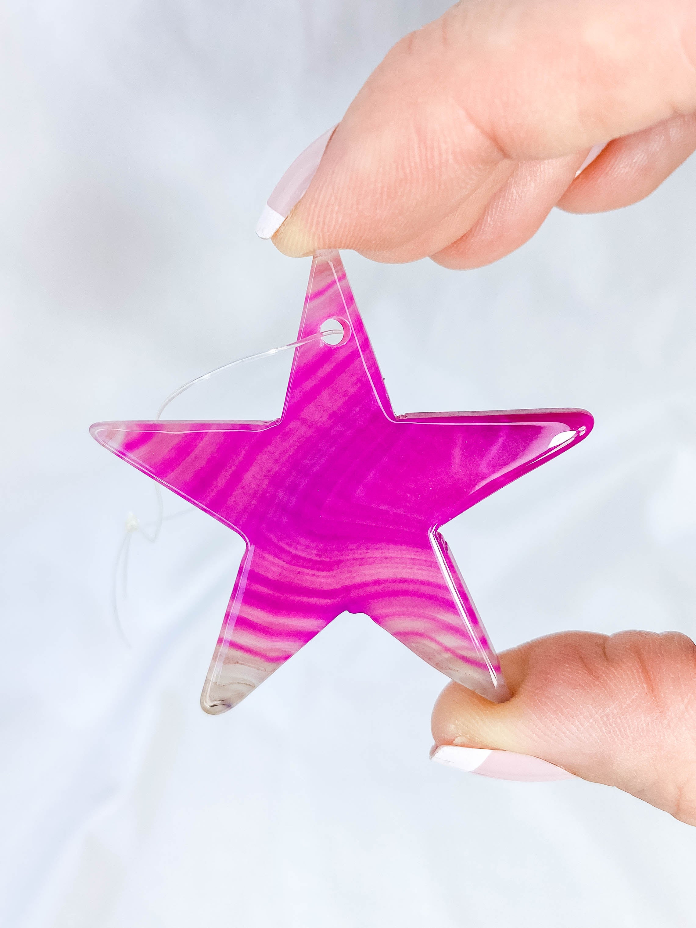 Agate Star Christmas Tree Ornament | Pink