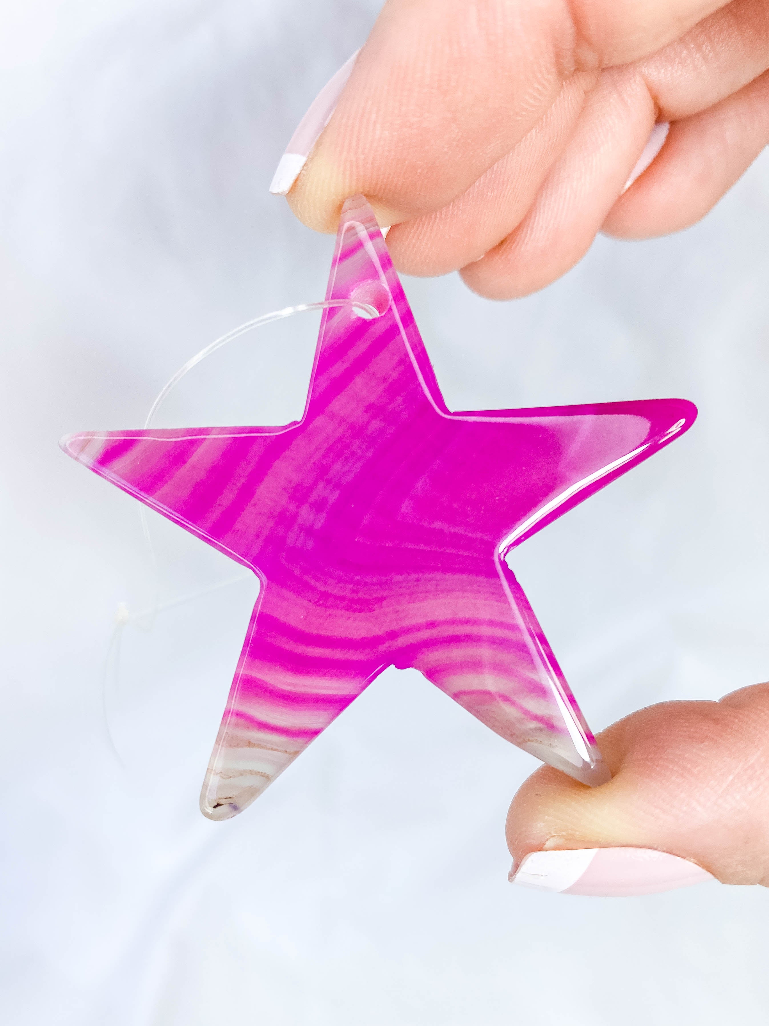 Agate Star Christmas Tree Ornament | Pink