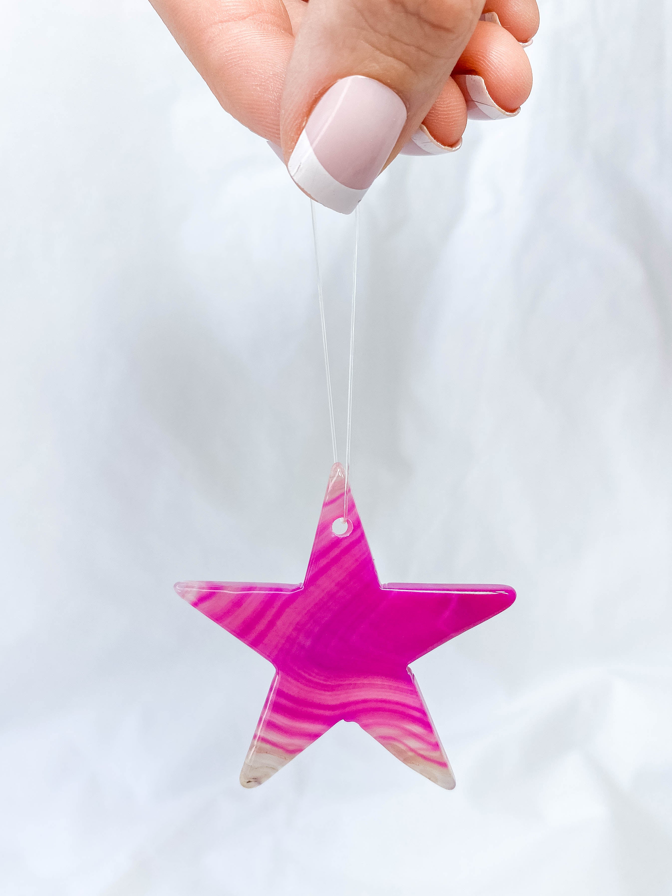 Agate Star Christmas Tree Ornament | Pink