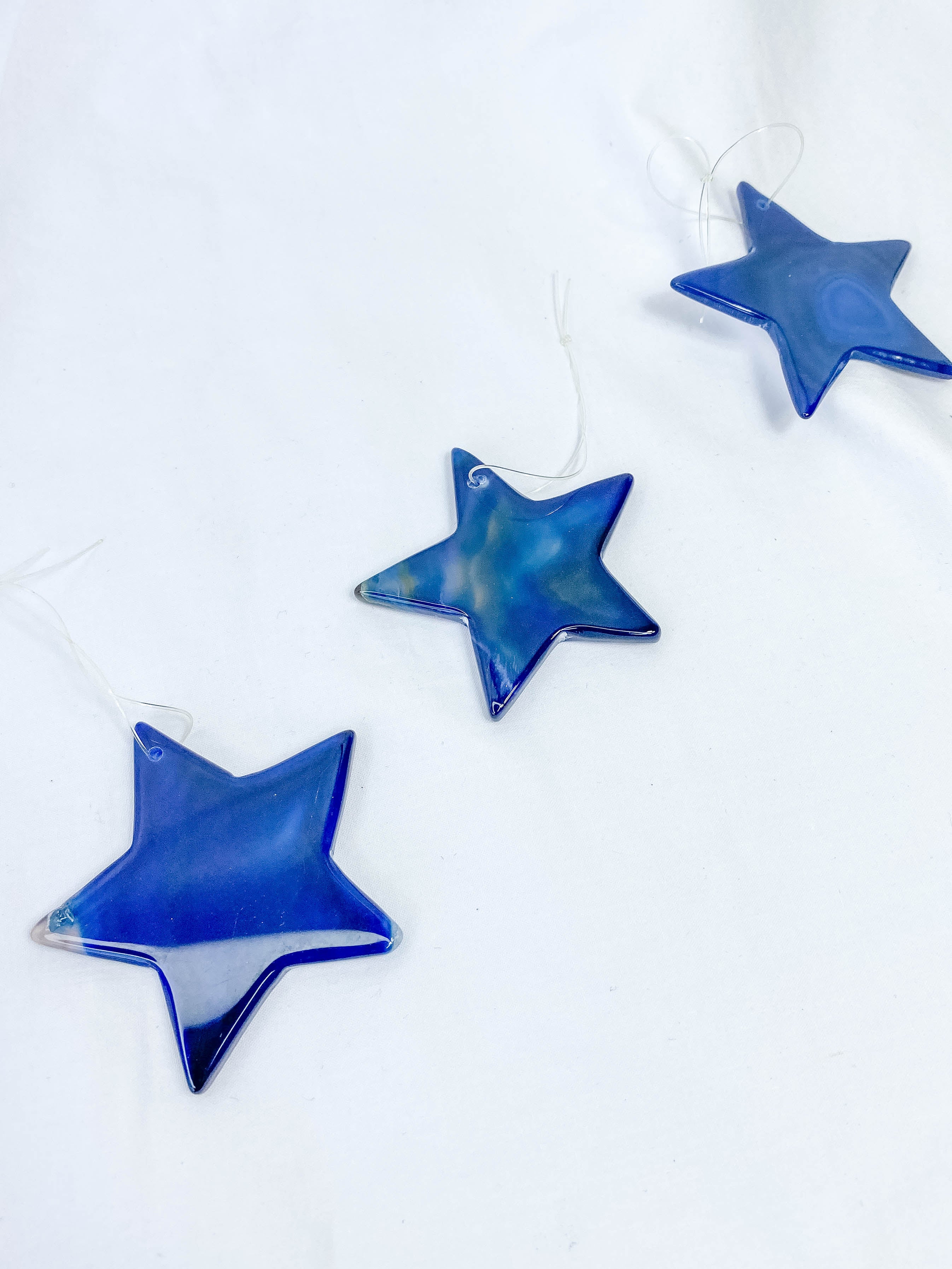 Agate Star Christmas Tree Ornament | Blue