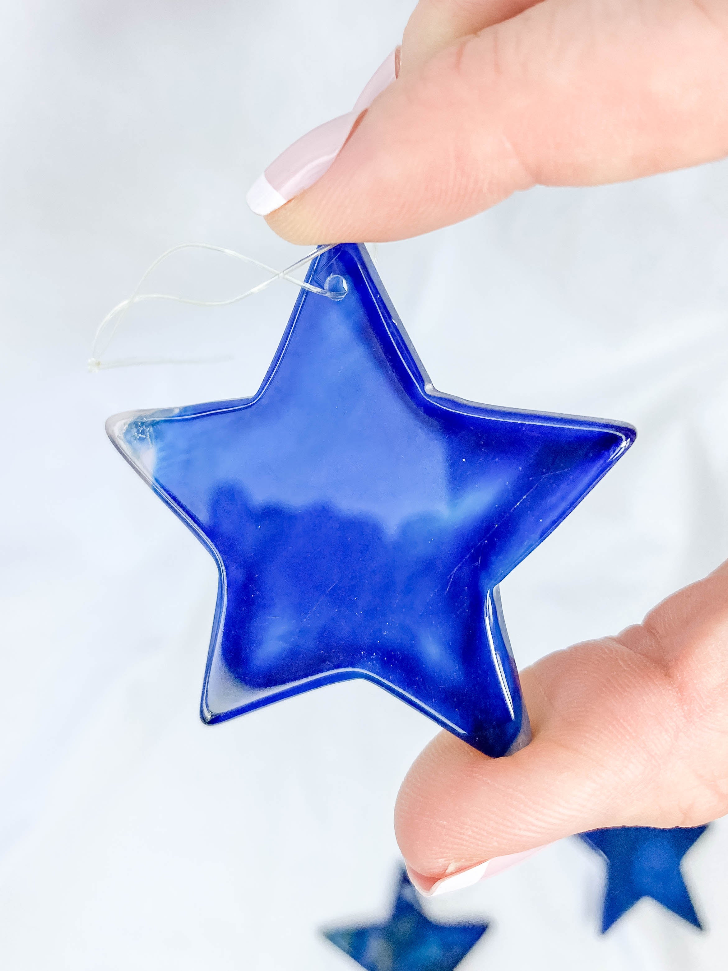 Agate Star Christmas Tree Ornament | Blue