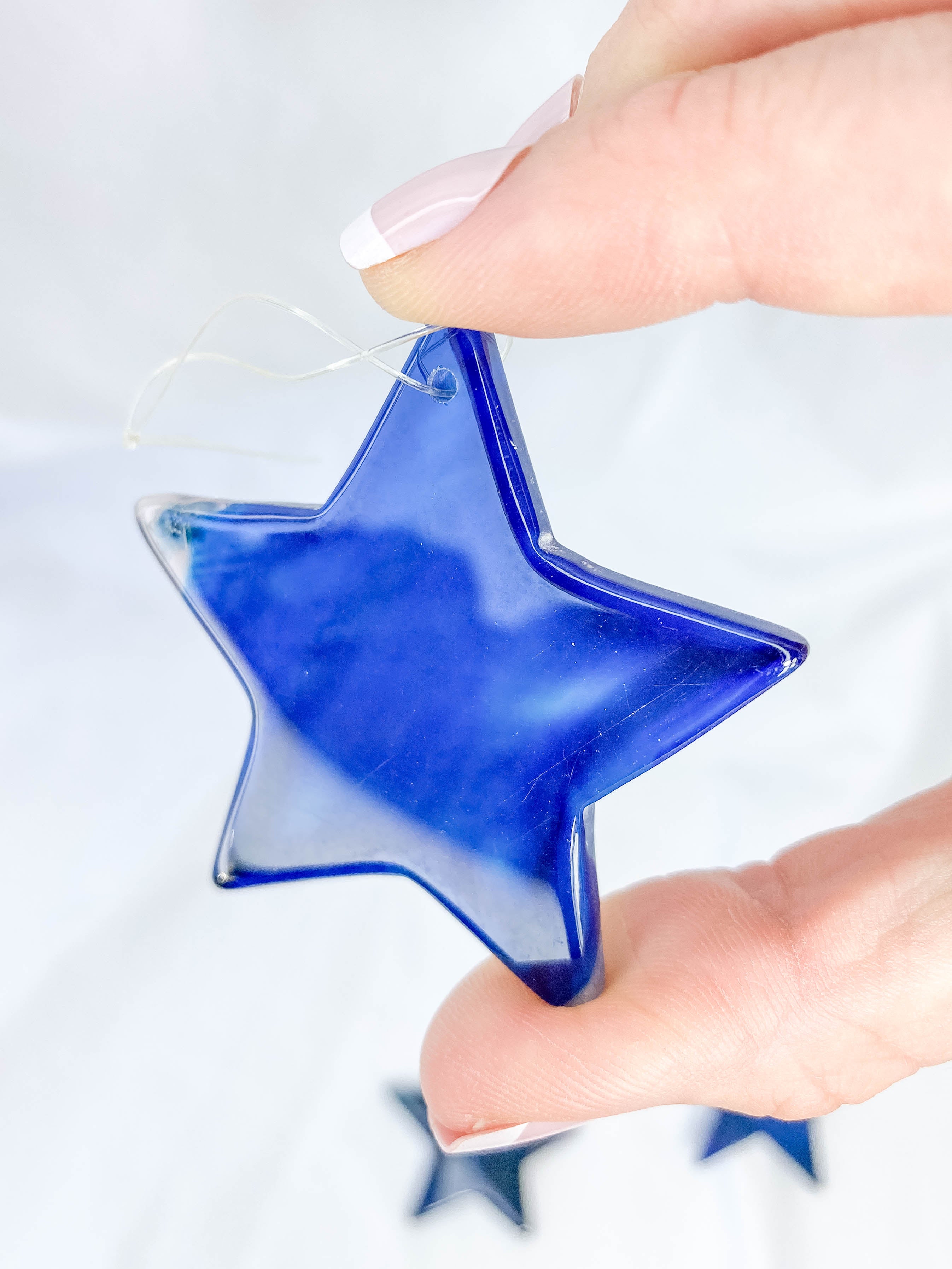 Agate Star Christmas Tree Ornament | Blue