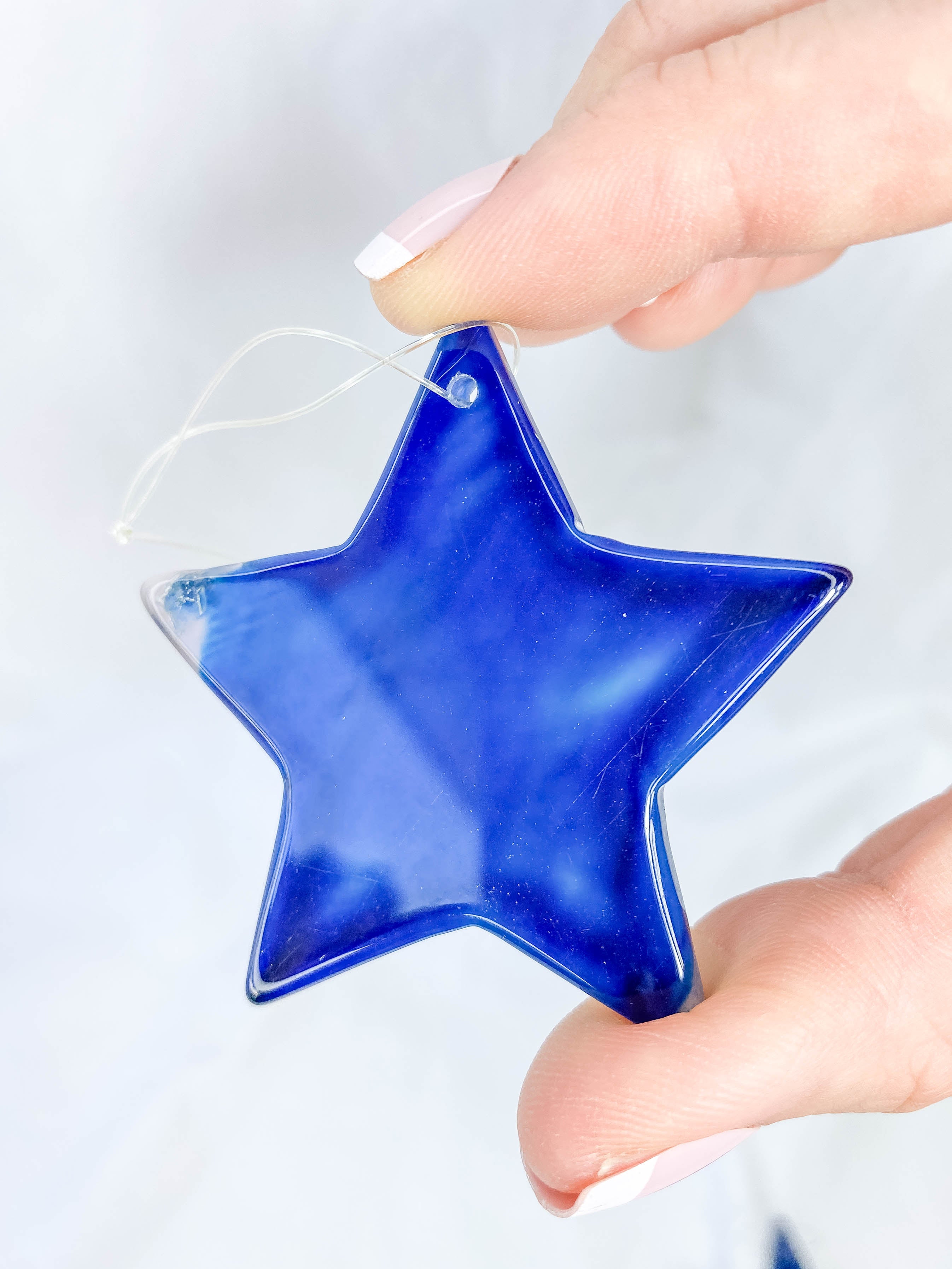 Agate Star Christmas Tree Ornament | Blue