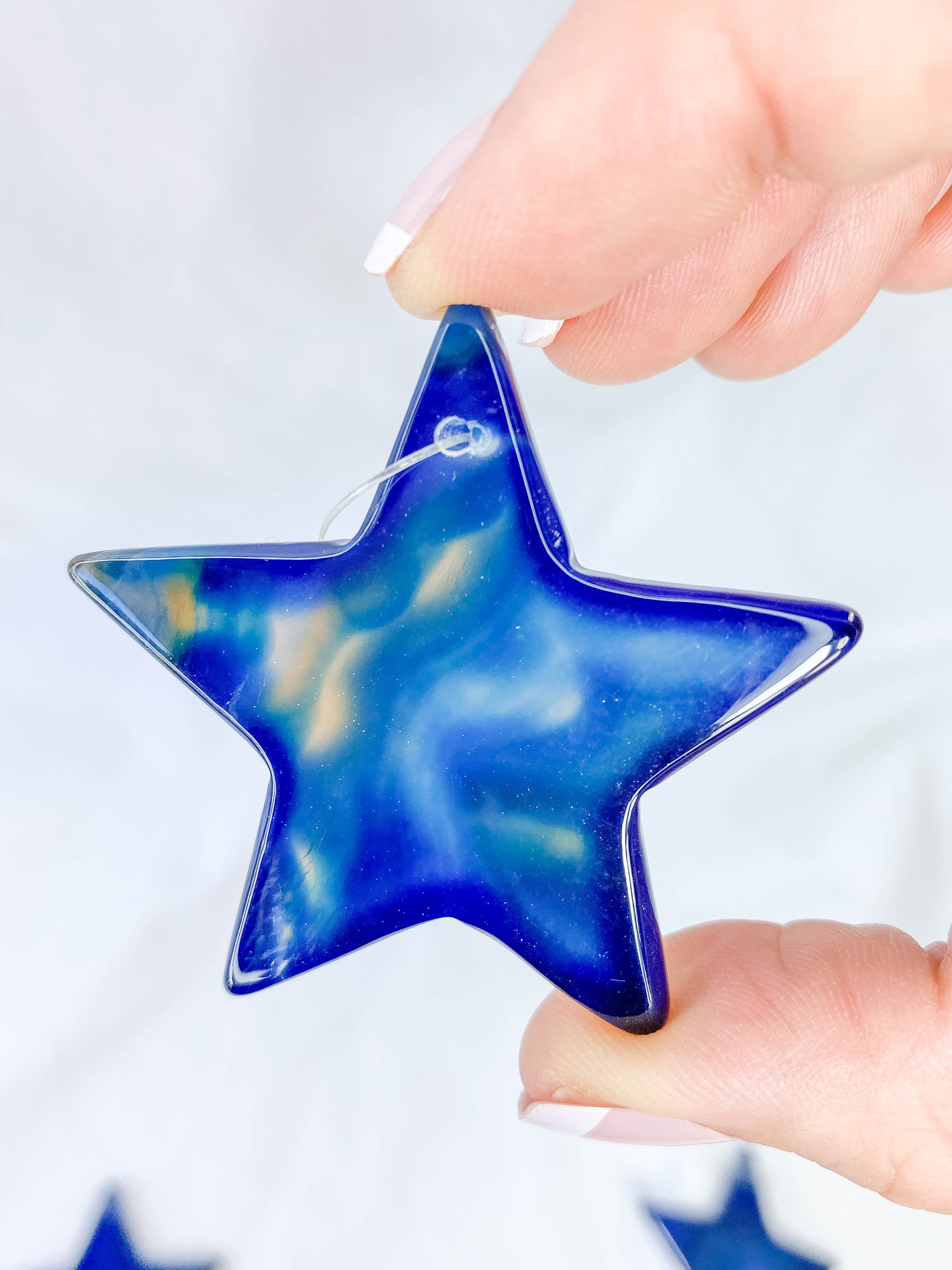 Agate Star Christmas Tree Ornament | Blue