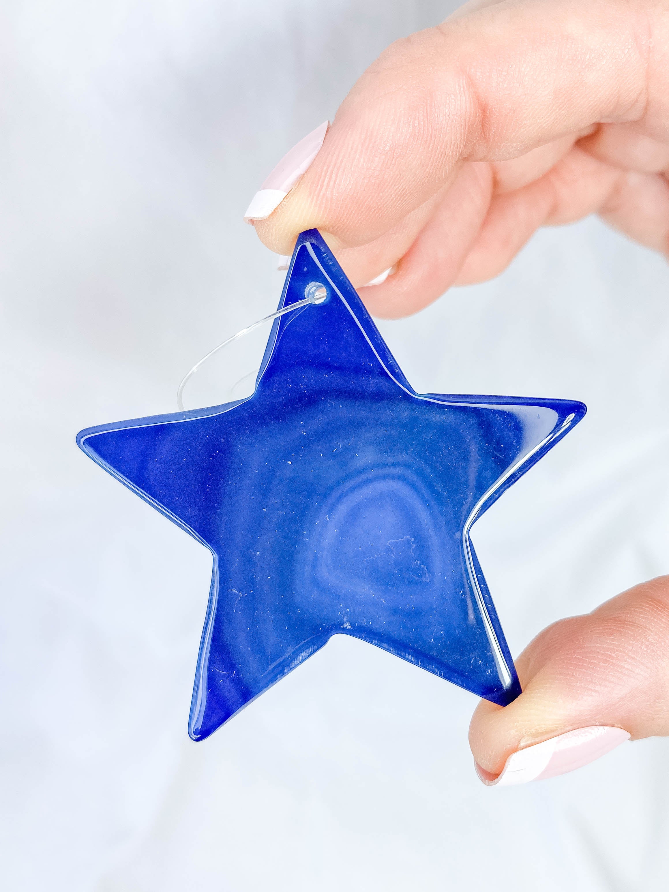 Agate Star Christmas Tree Ornament | Blue