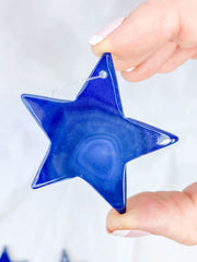 Agate Star Christmas Tree Ornament | Blue