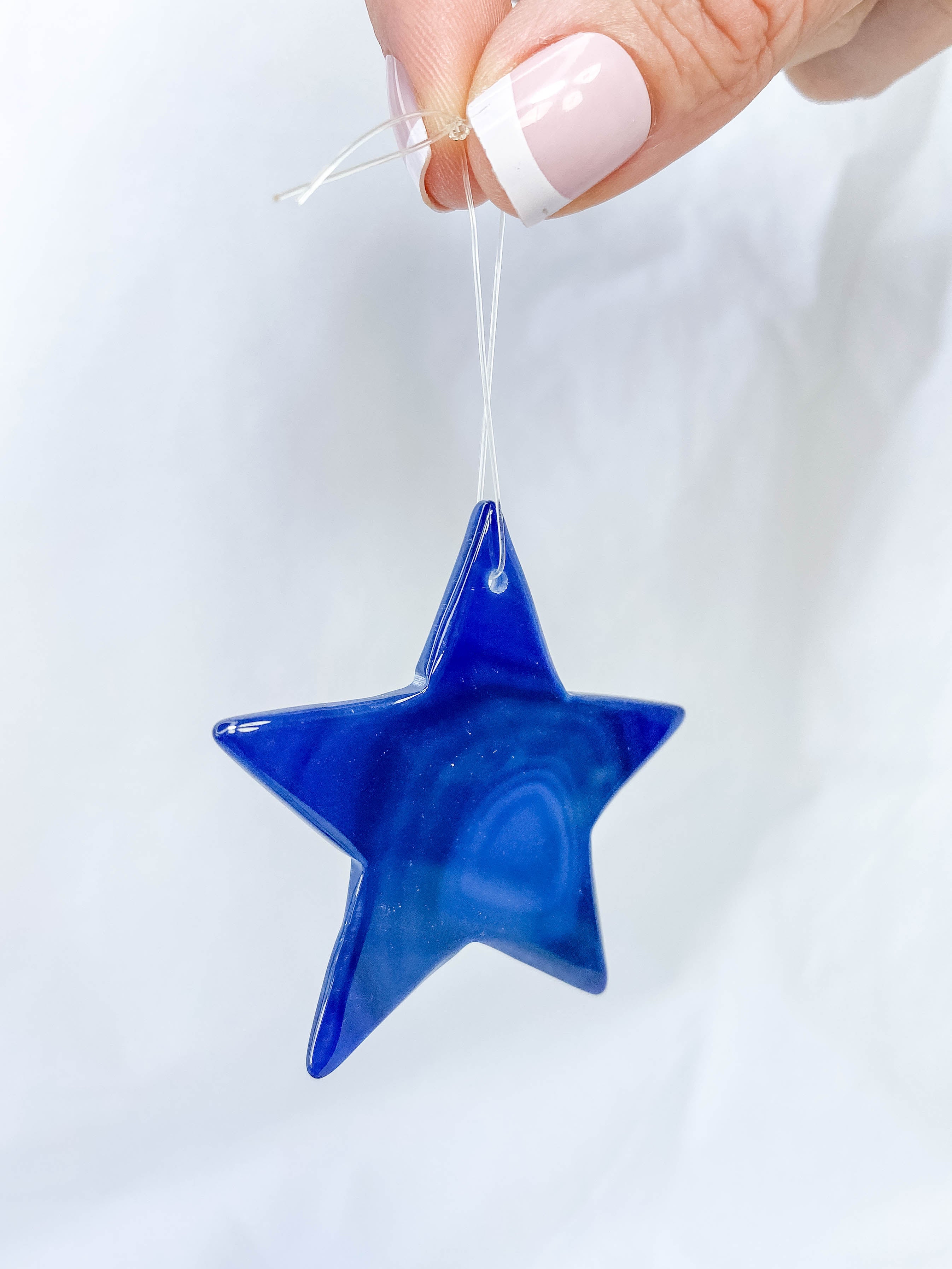 Agate Star Christmas Tree Ornament | Blue