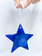 Agate Star Christmas Tree Ornament | Blue