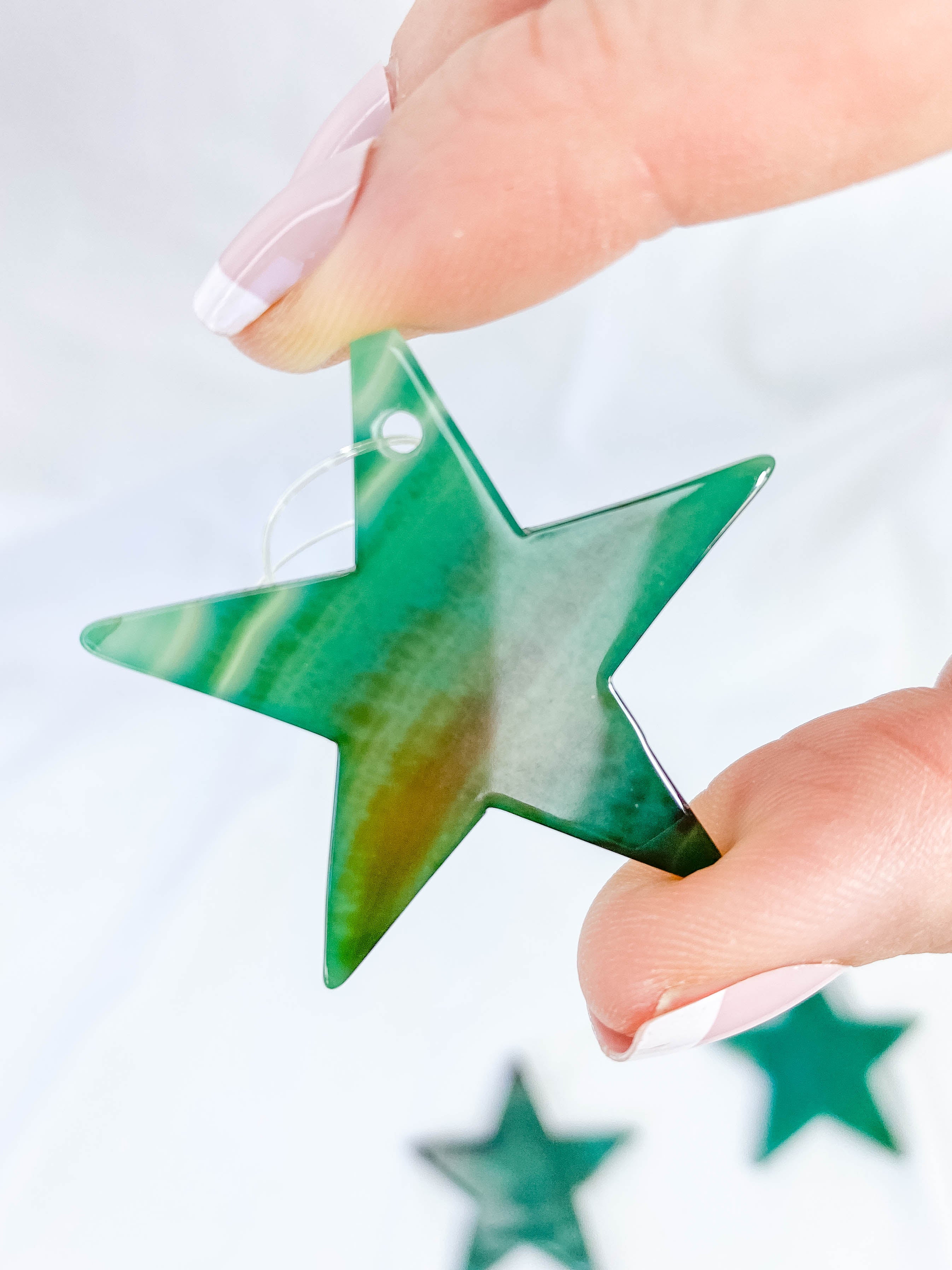 Agate Star Christmas Tree Ornament | Green