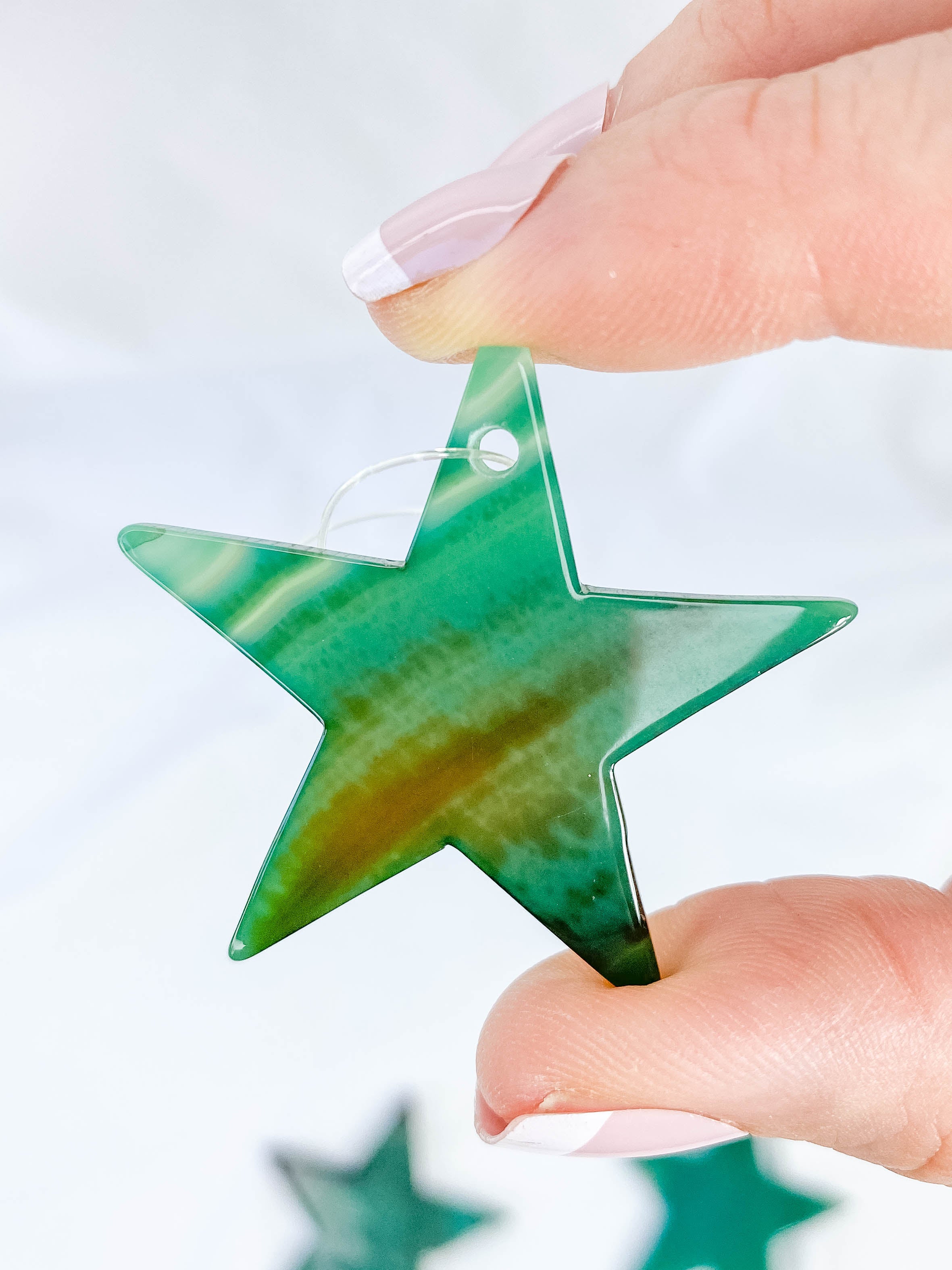 Agate Star Christmas Tree Ornament | Green