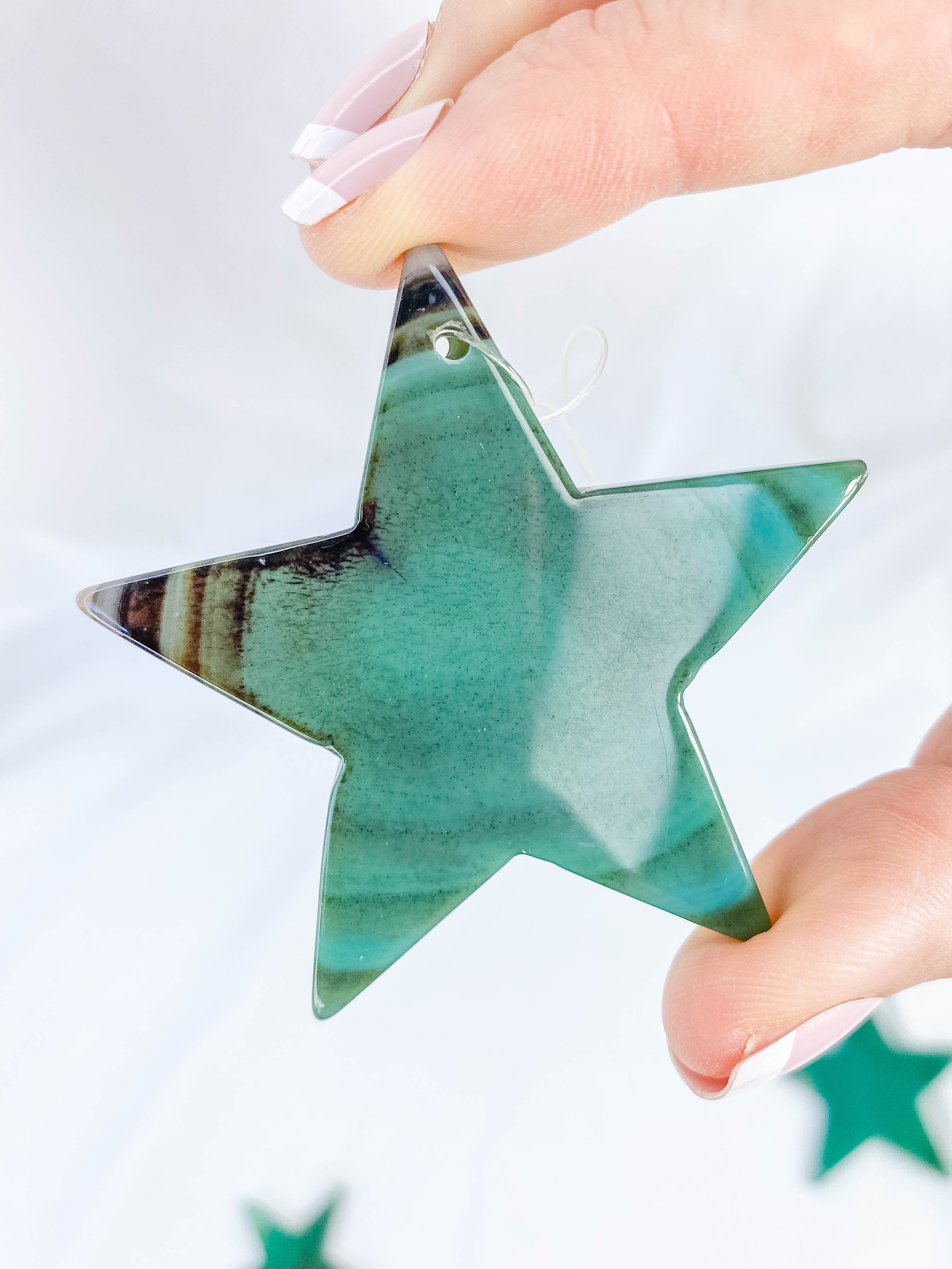 Agate Star Christmas Tree Ornament | Green