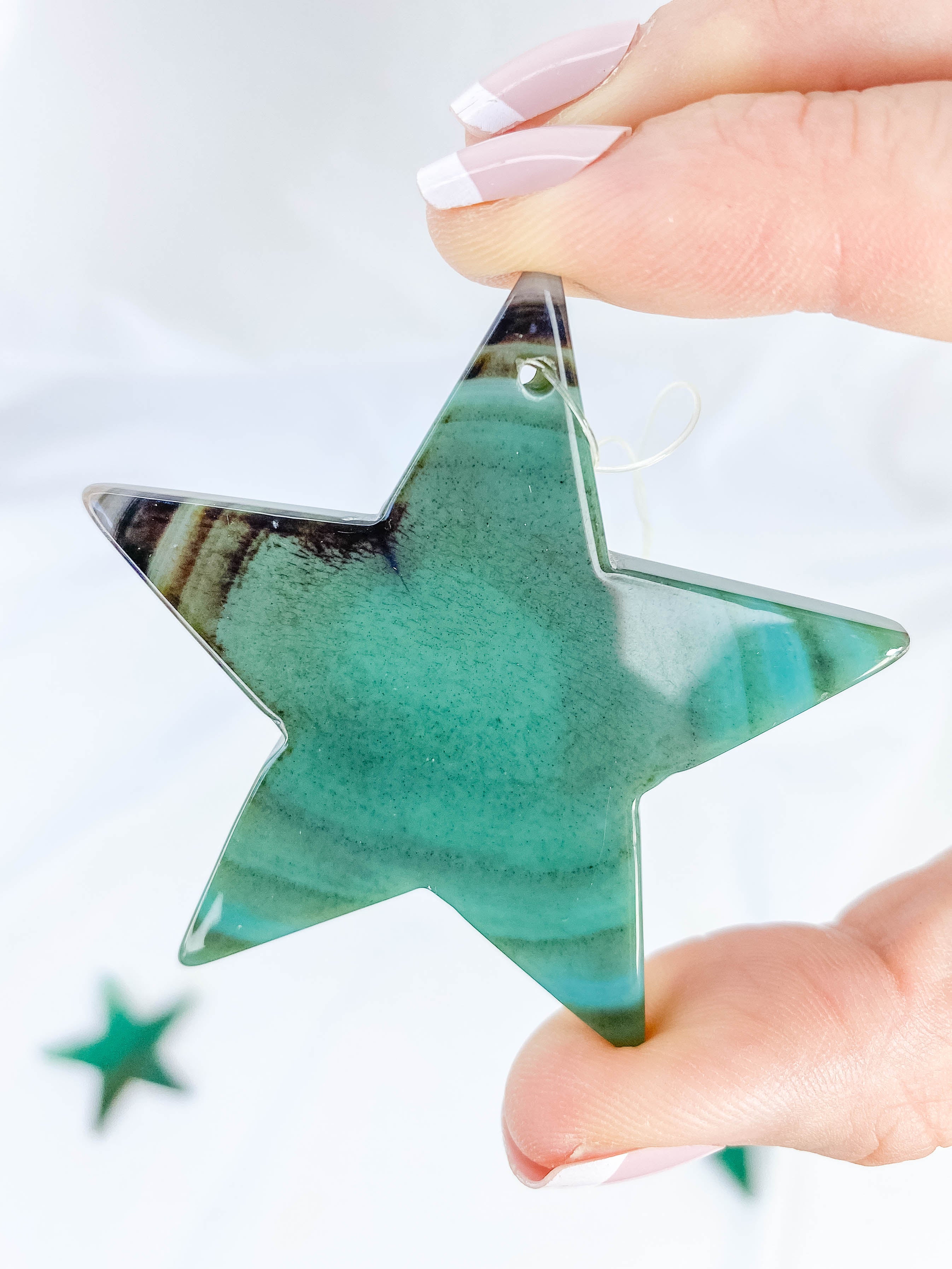 Agate Star Christmas Tree Ornament | Green