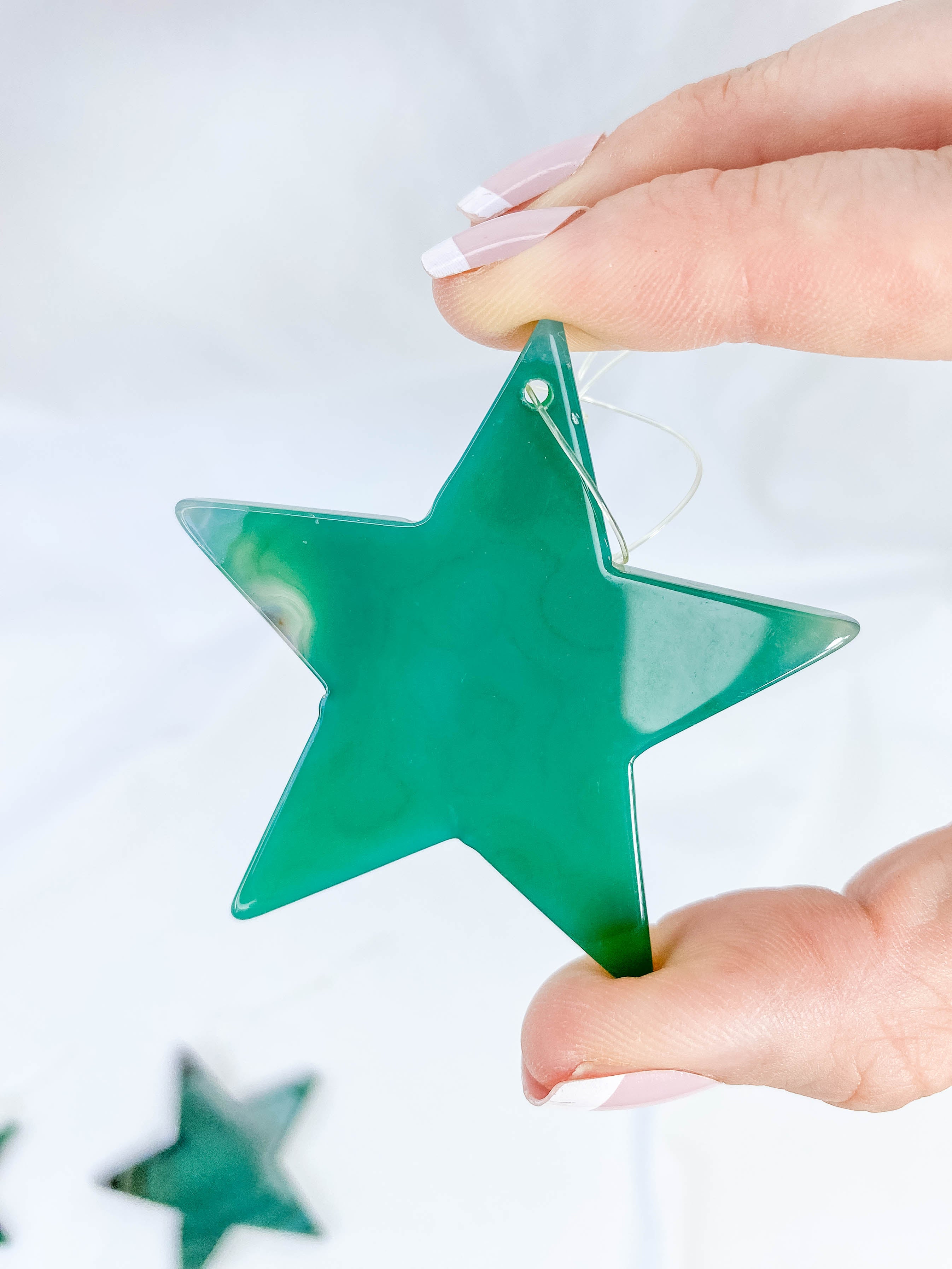 Agate Star Christmas Tree Ornament | Green