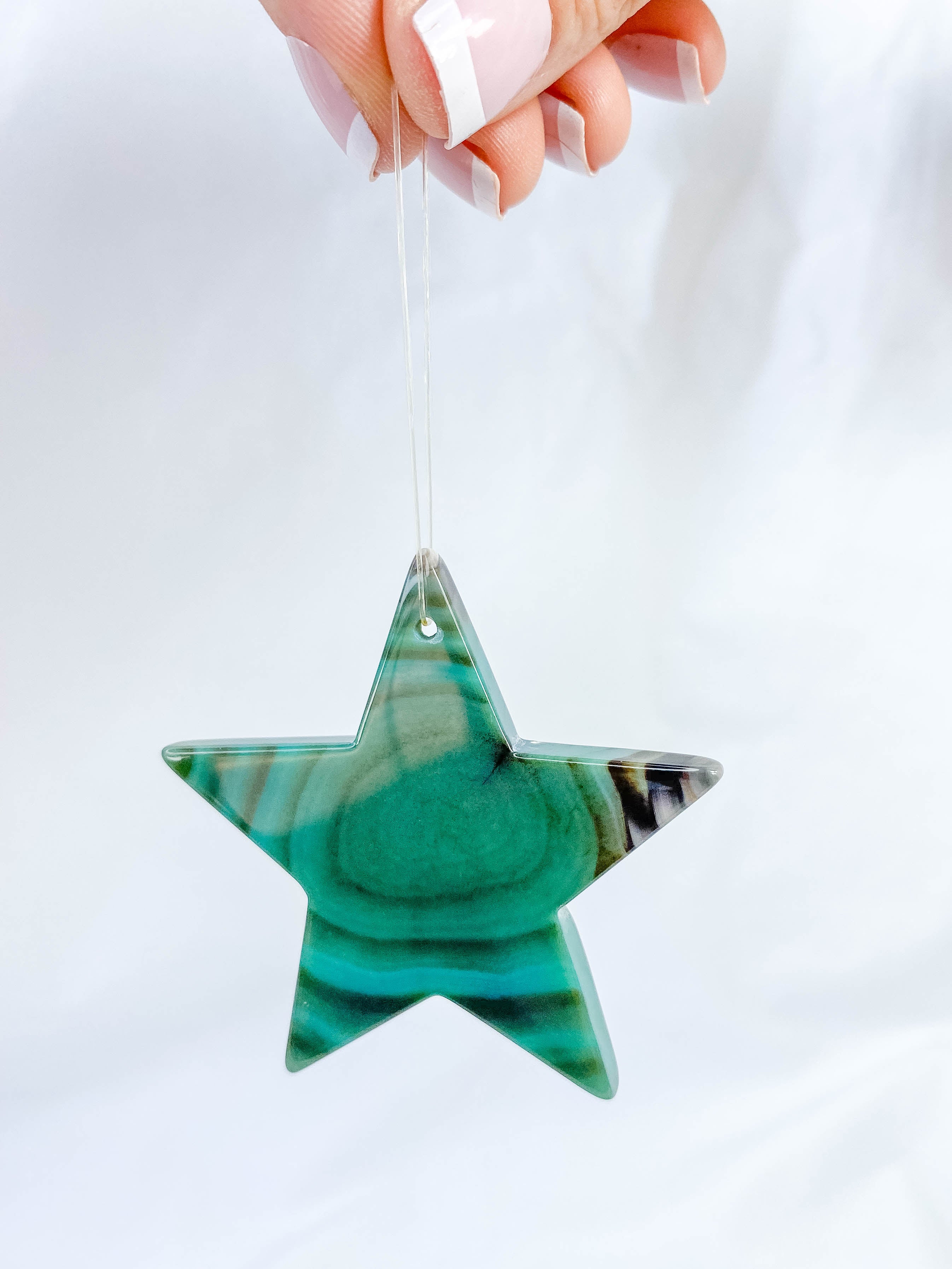 Agate Star Christmas Tree Ornament | Green