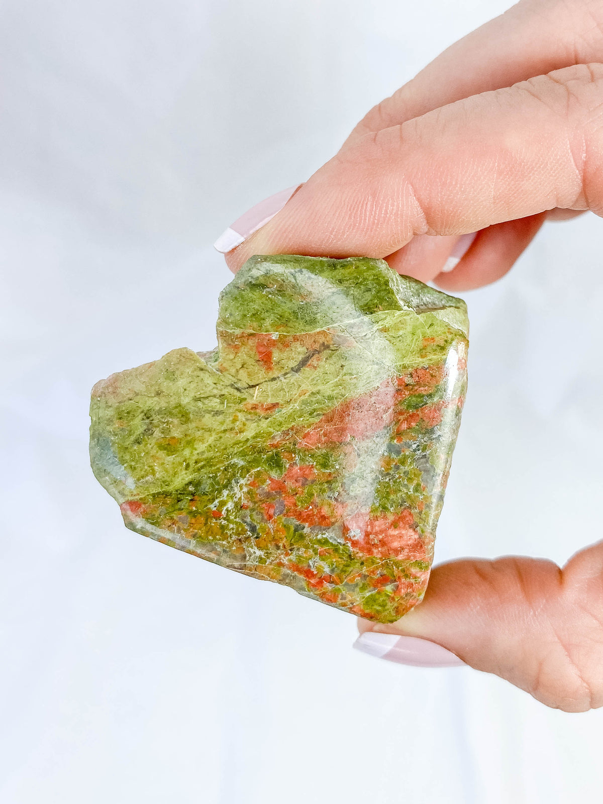 Unakite Heart One Face Polished 101g