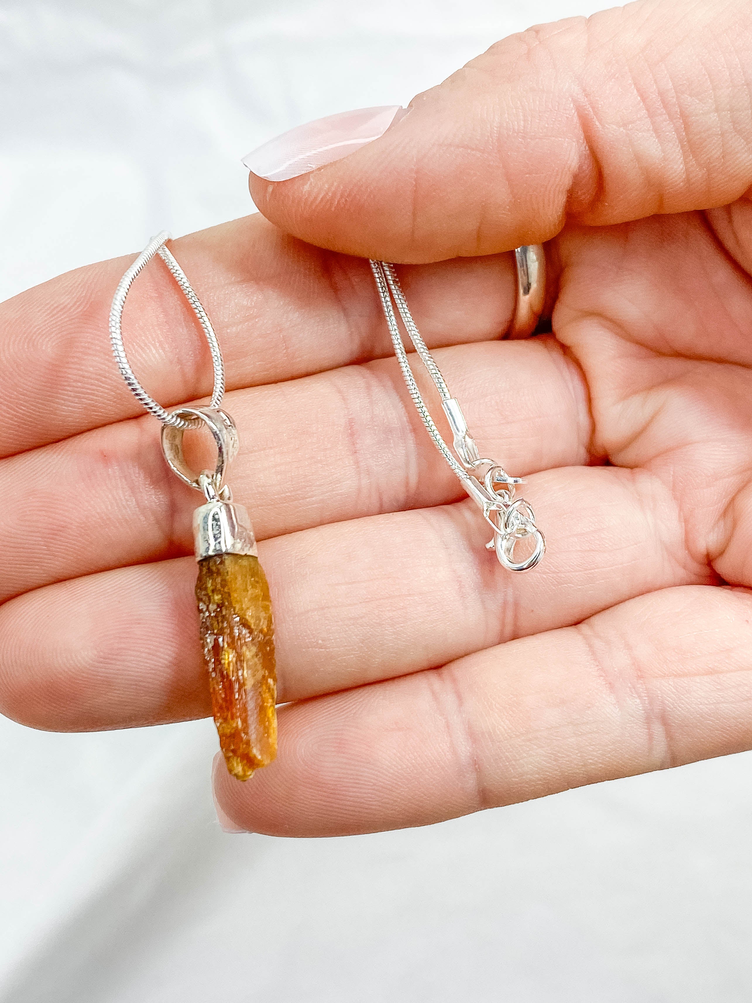 Orange Kyanite Natural Necklace