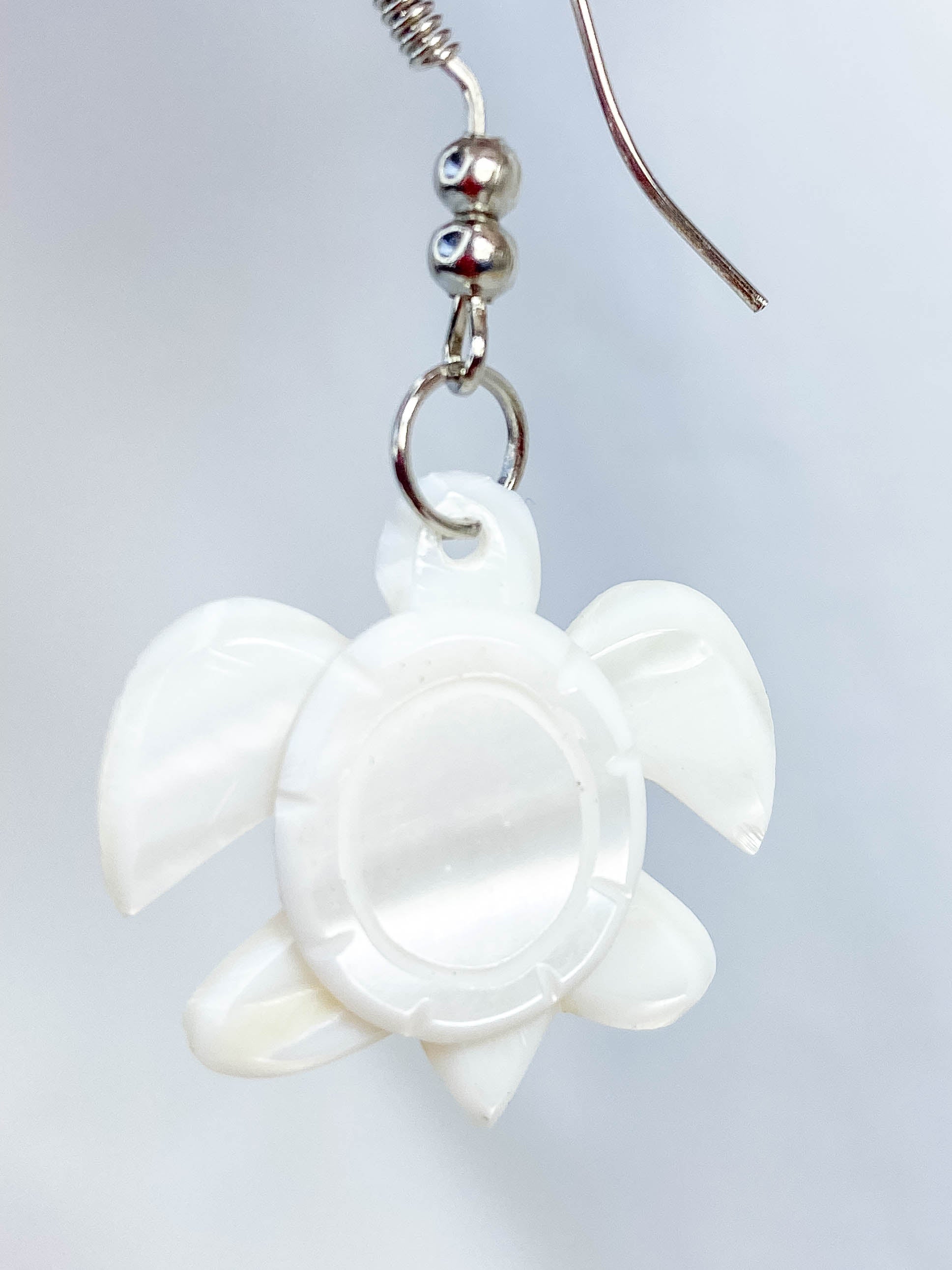 Mother of Pearl Silver Plated Earrings | White