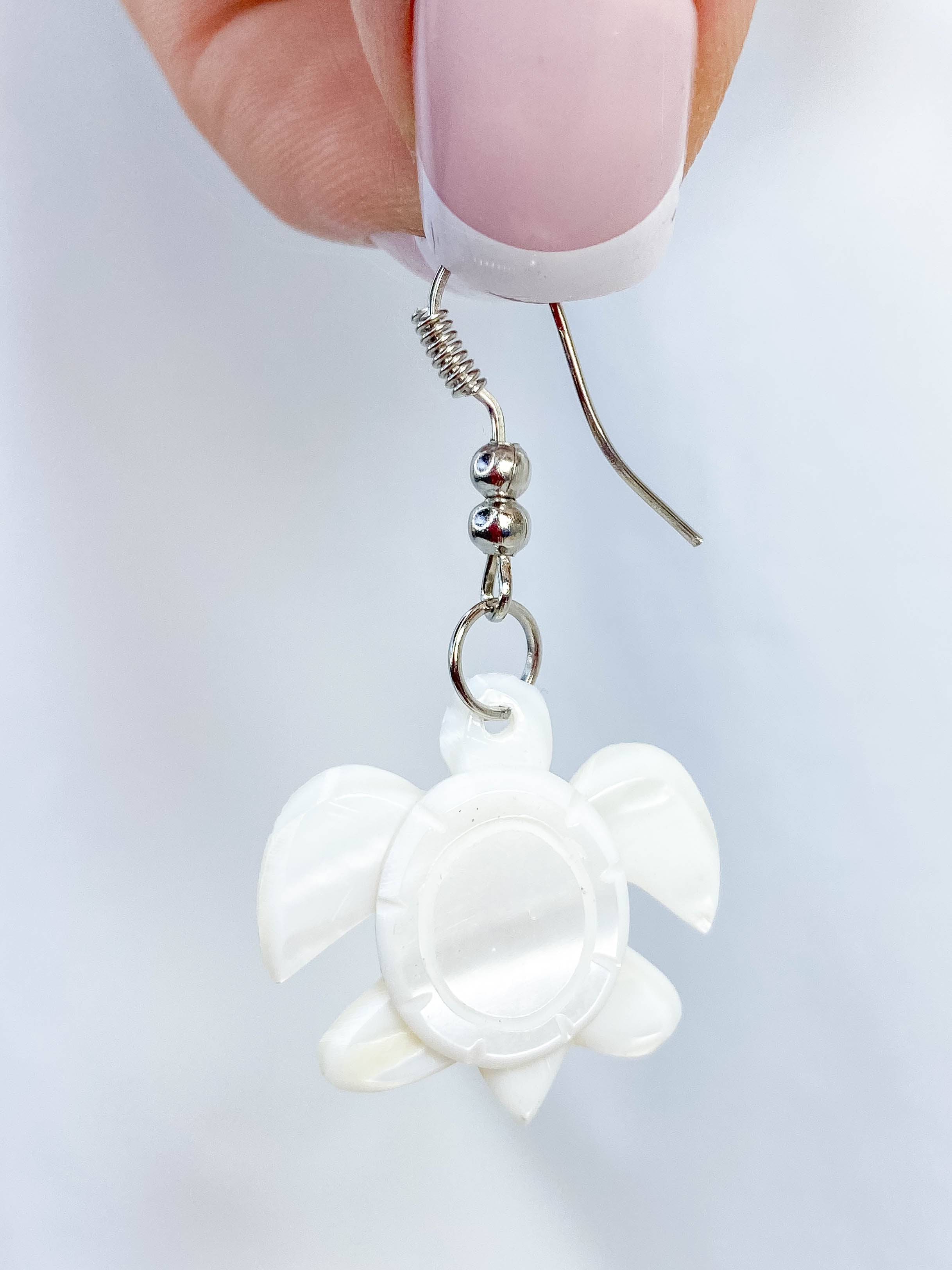 Mother of Pearl Silver Plated Earrings | White