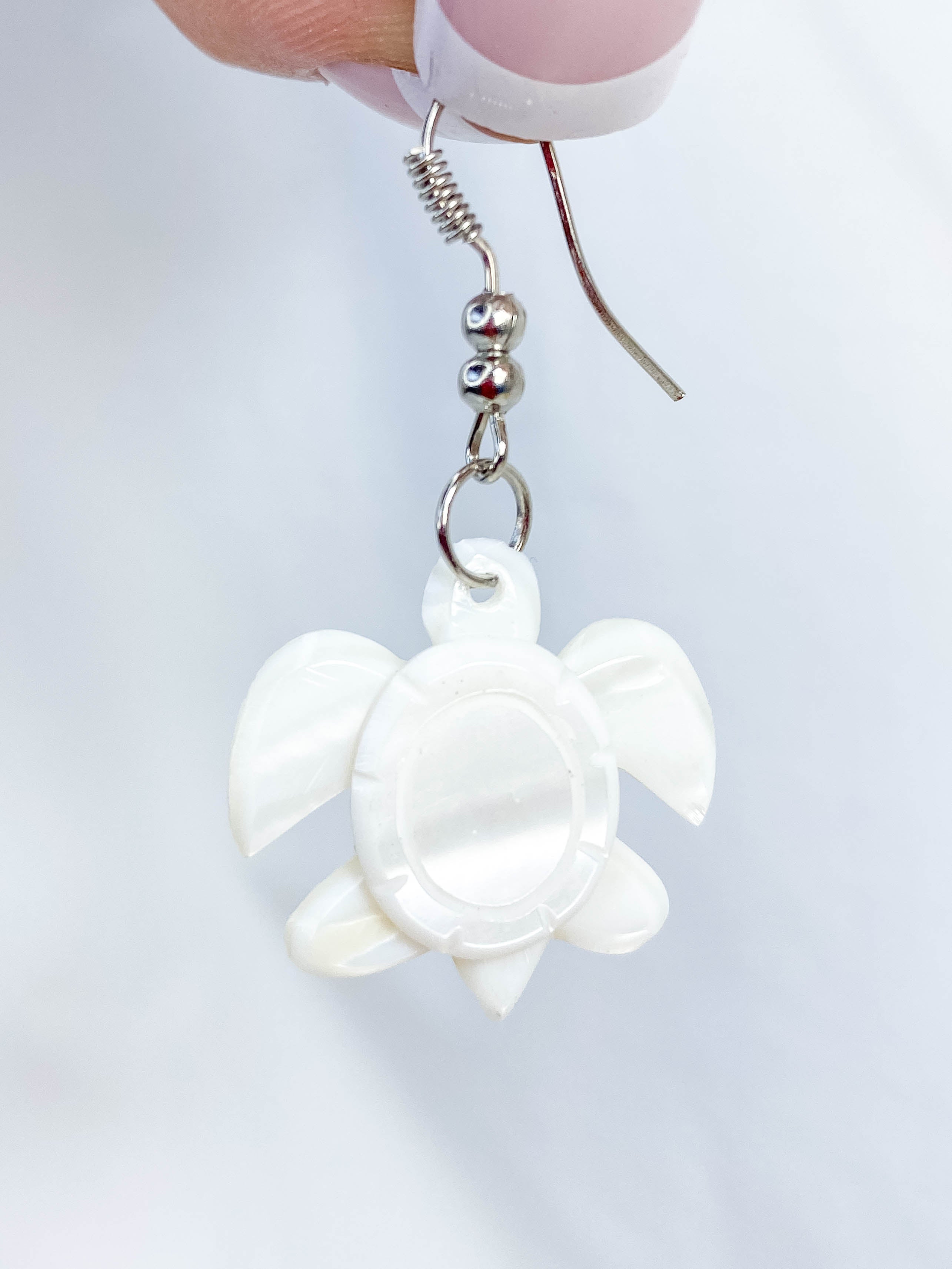 Mother of Pearl Silver Plated Earrings | White