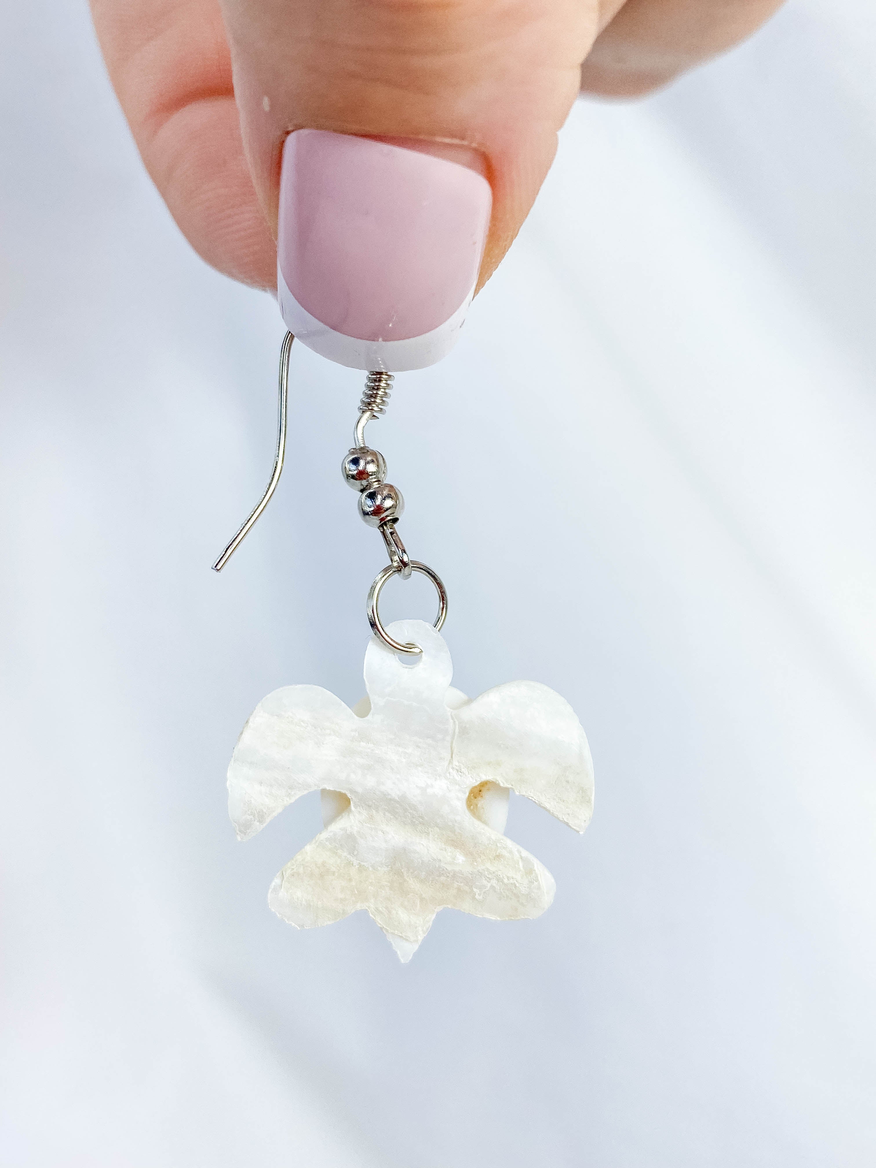 Mother of Pearl Silver Plated Earrings | White