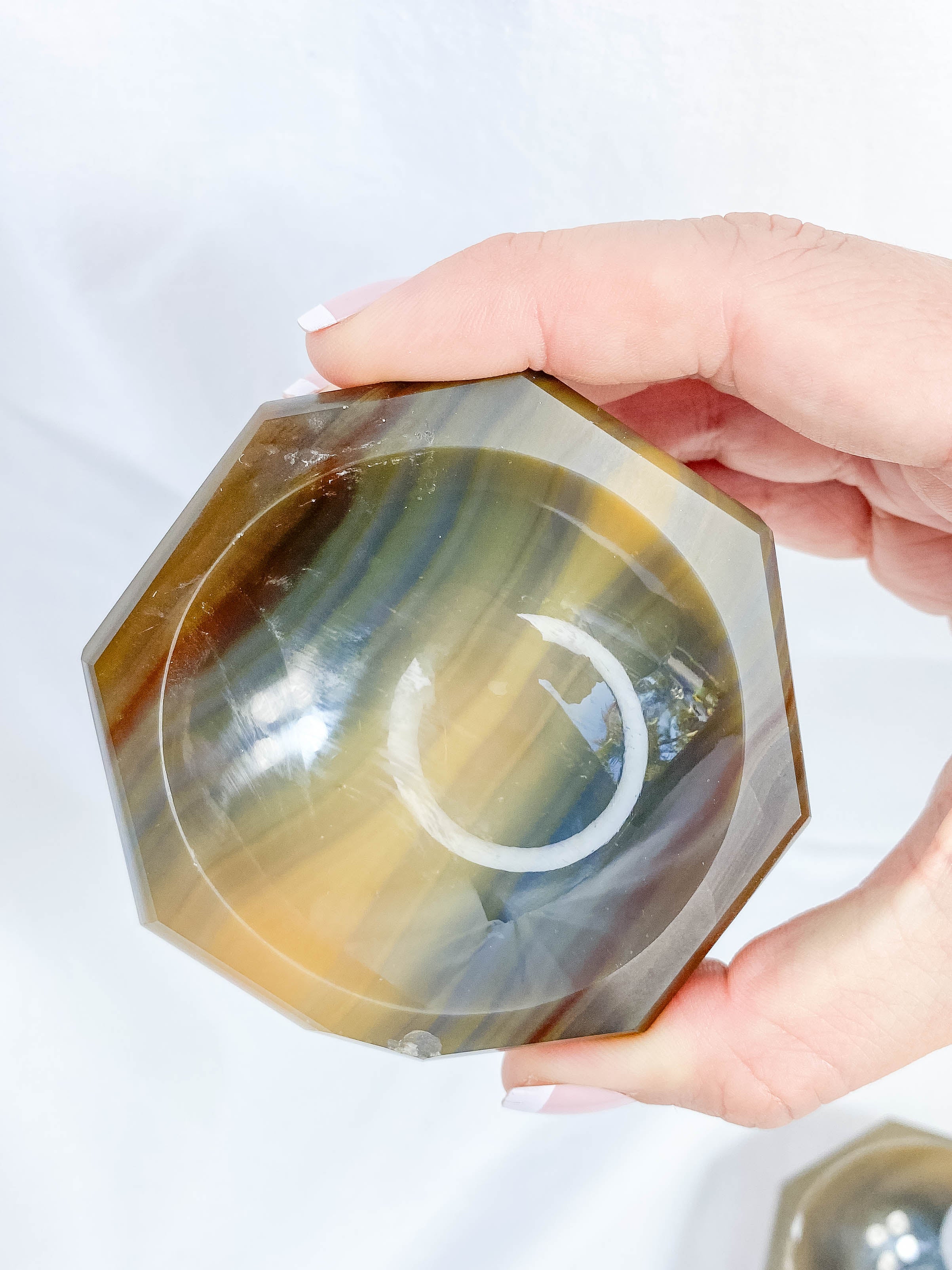 Agate Octagon Polished Bowl