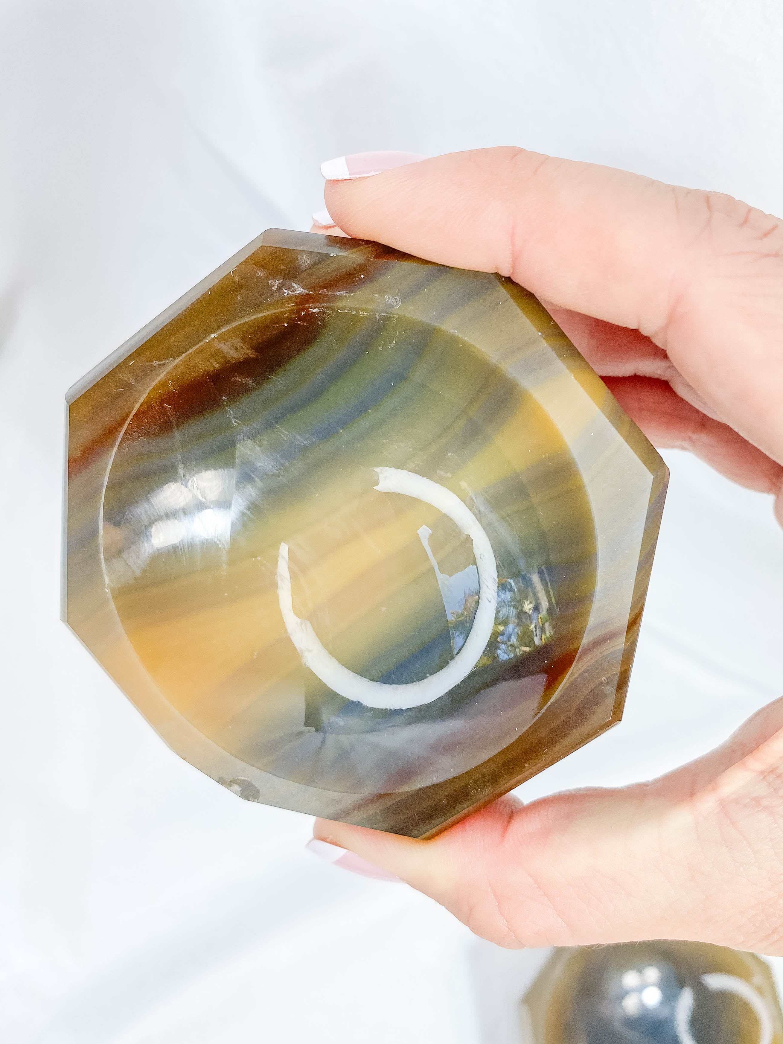 Agate Octagon Polished Bowl