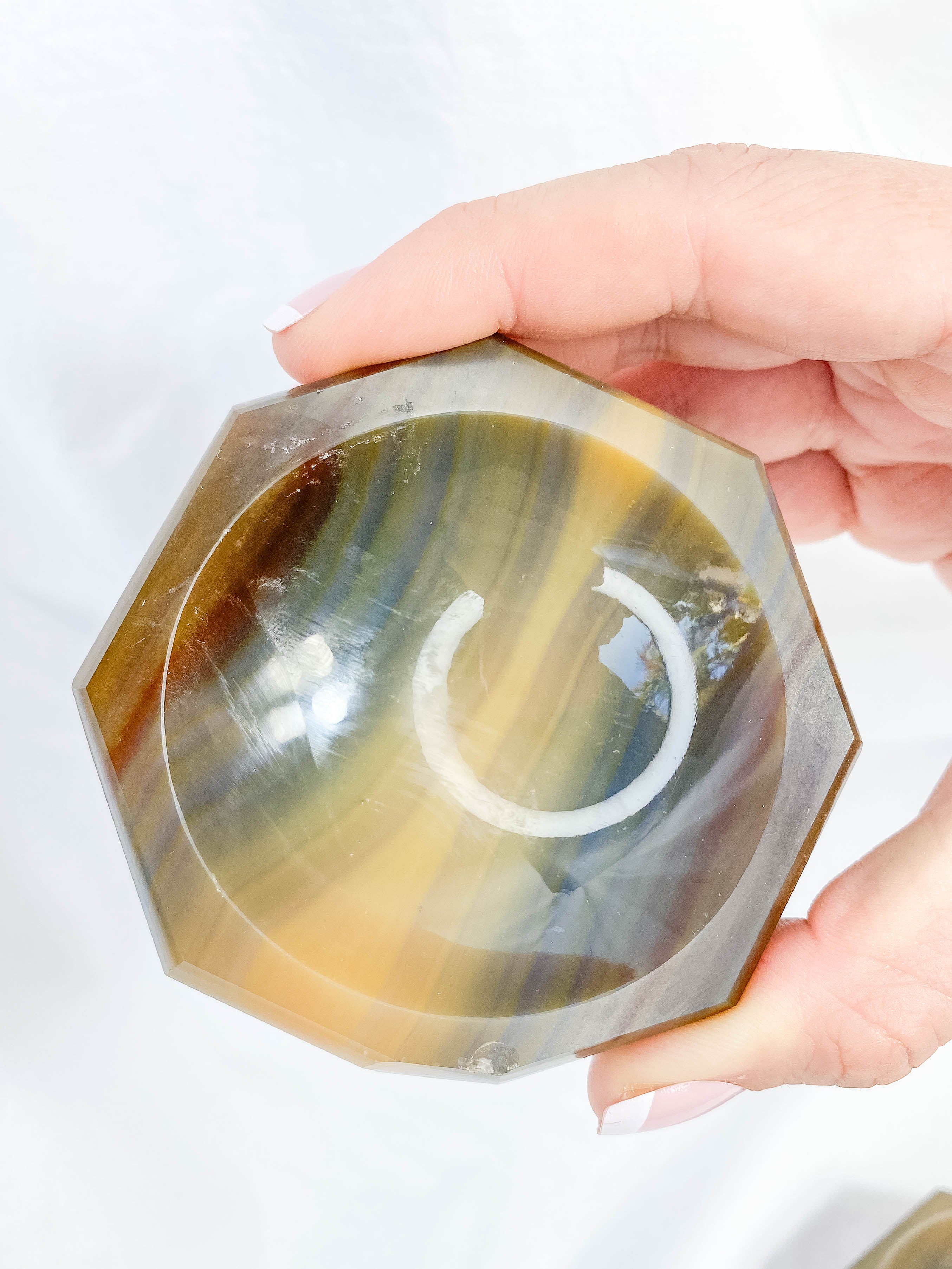 Agate Octagon Polished Bowl