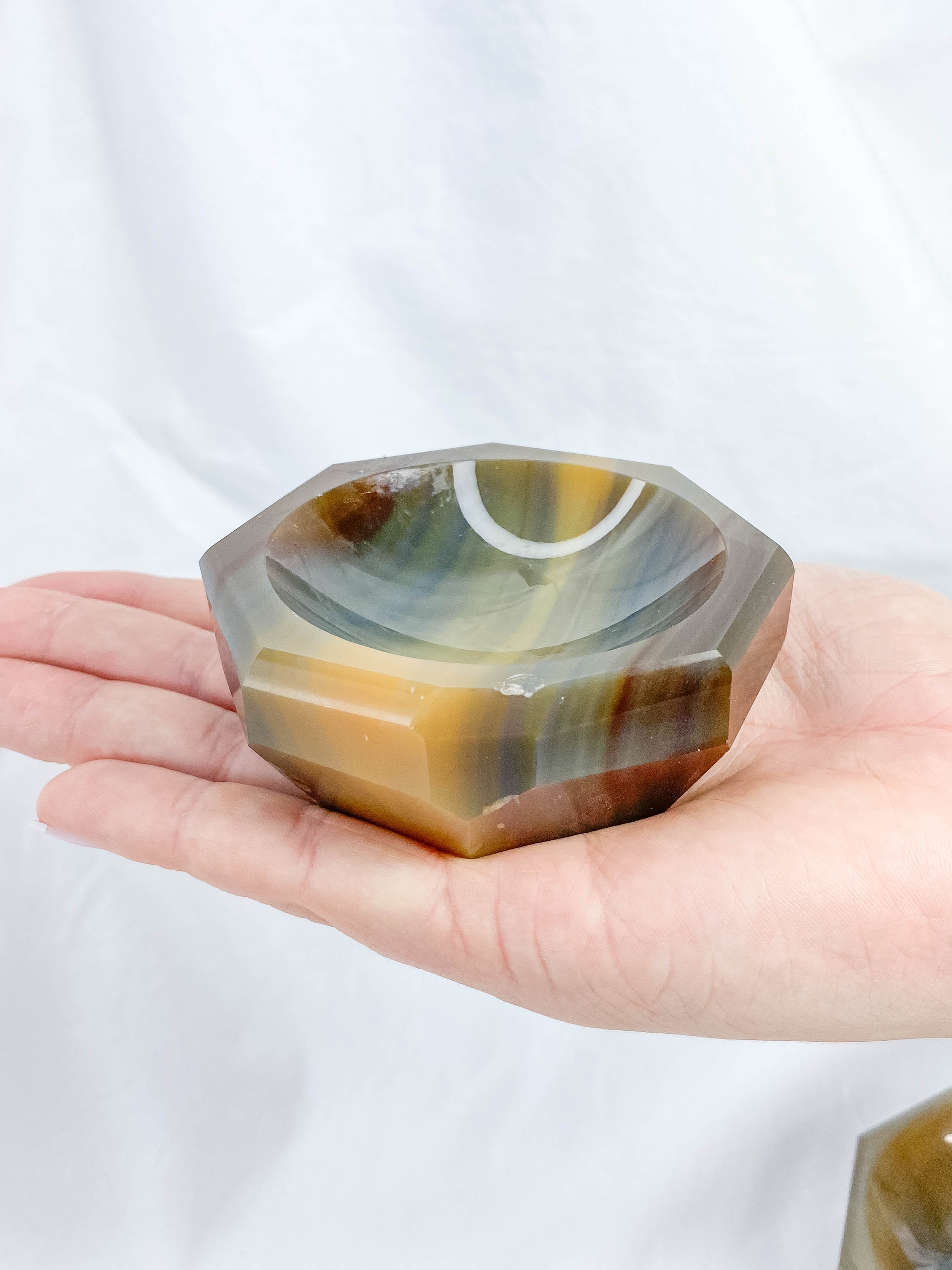 Agate Octagon Polished Bowl