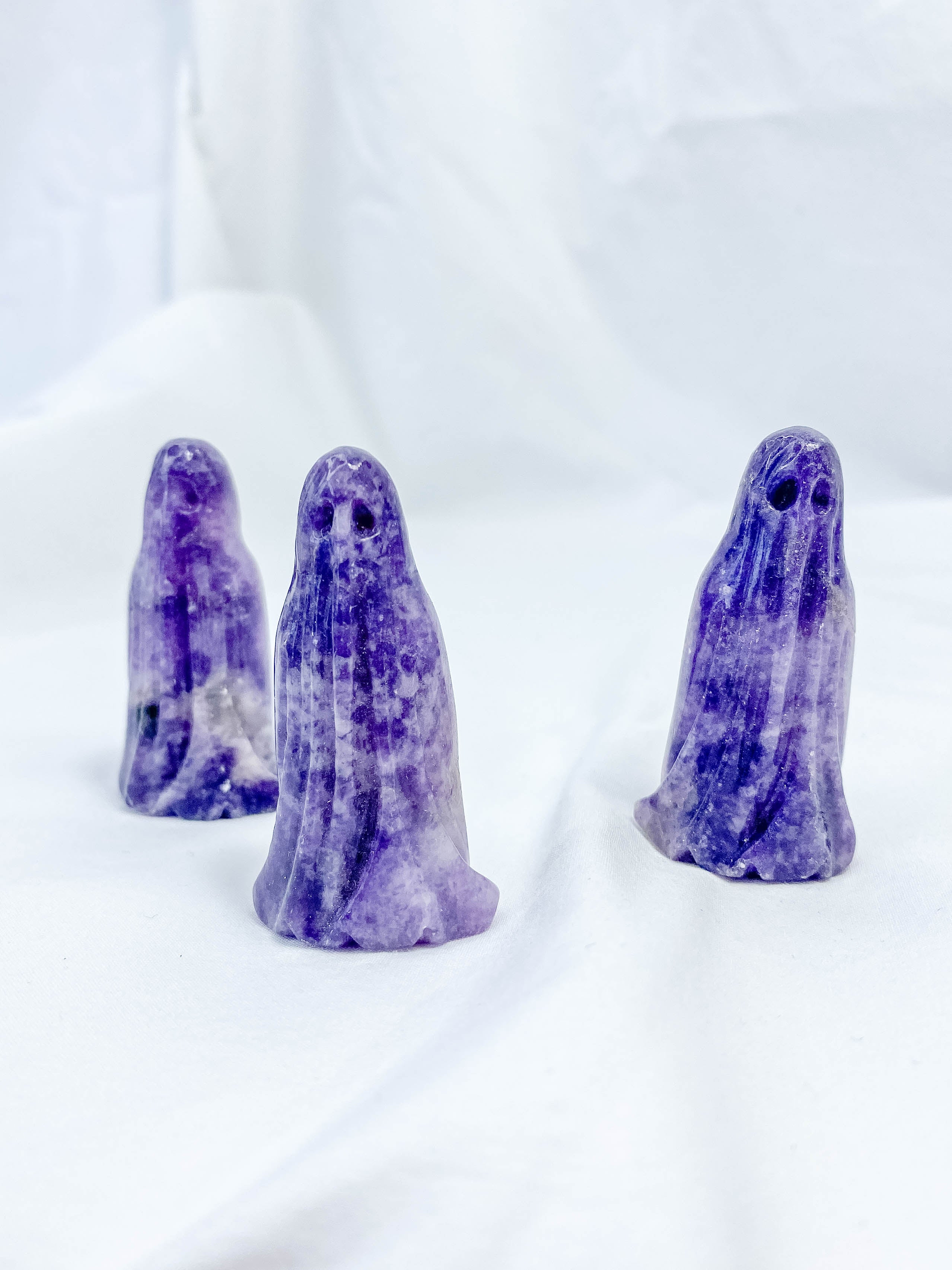 Lepidolite Ghost Carving