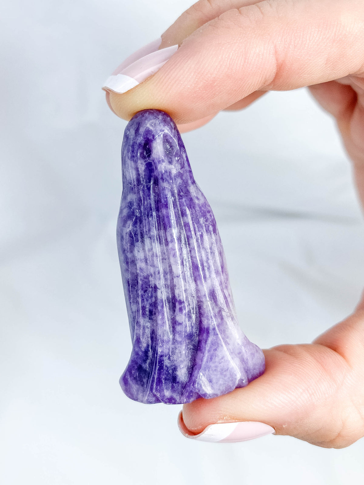 Lepidolite Ghost Carving