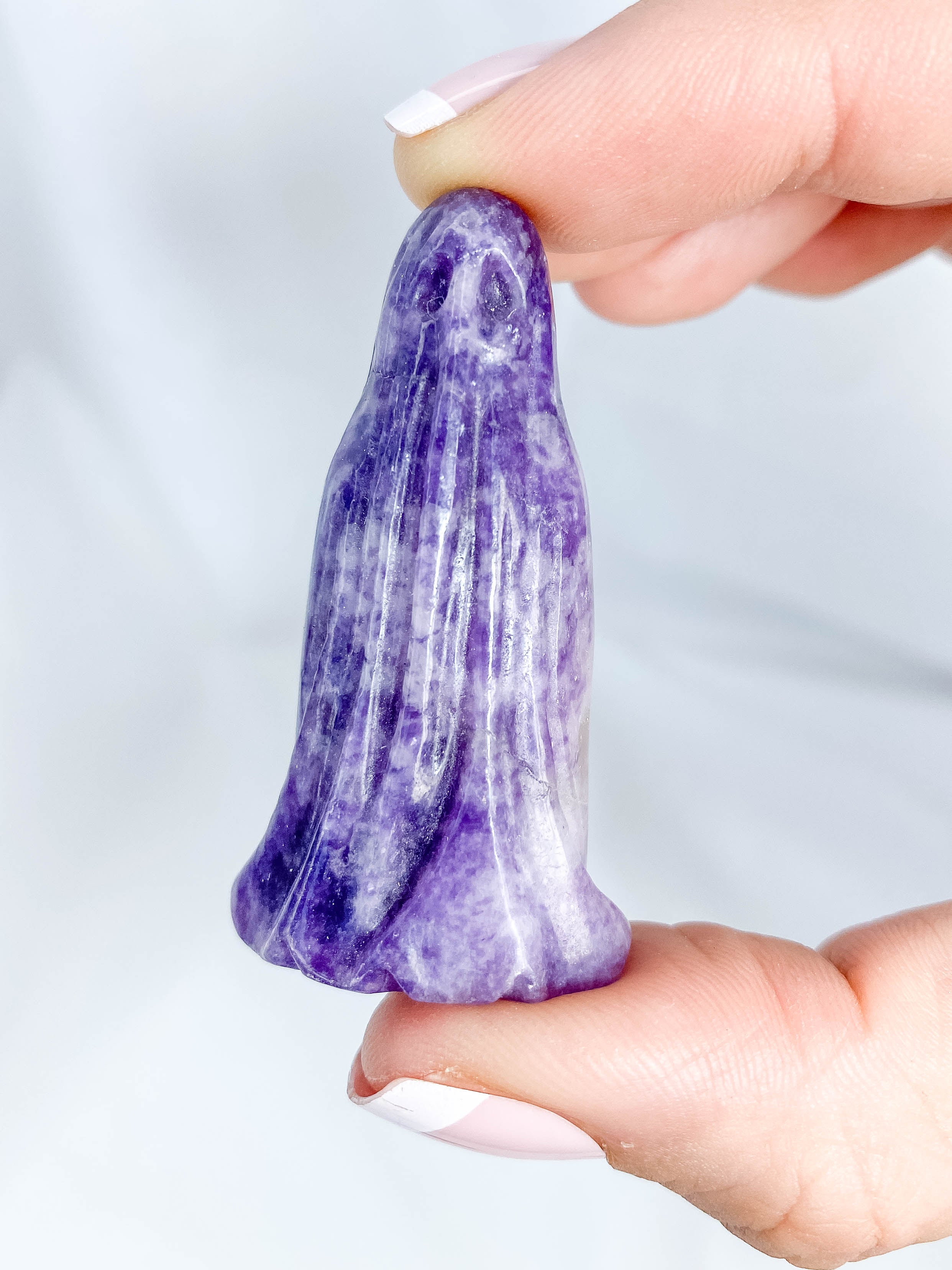 Lepidolite Ghost Carving