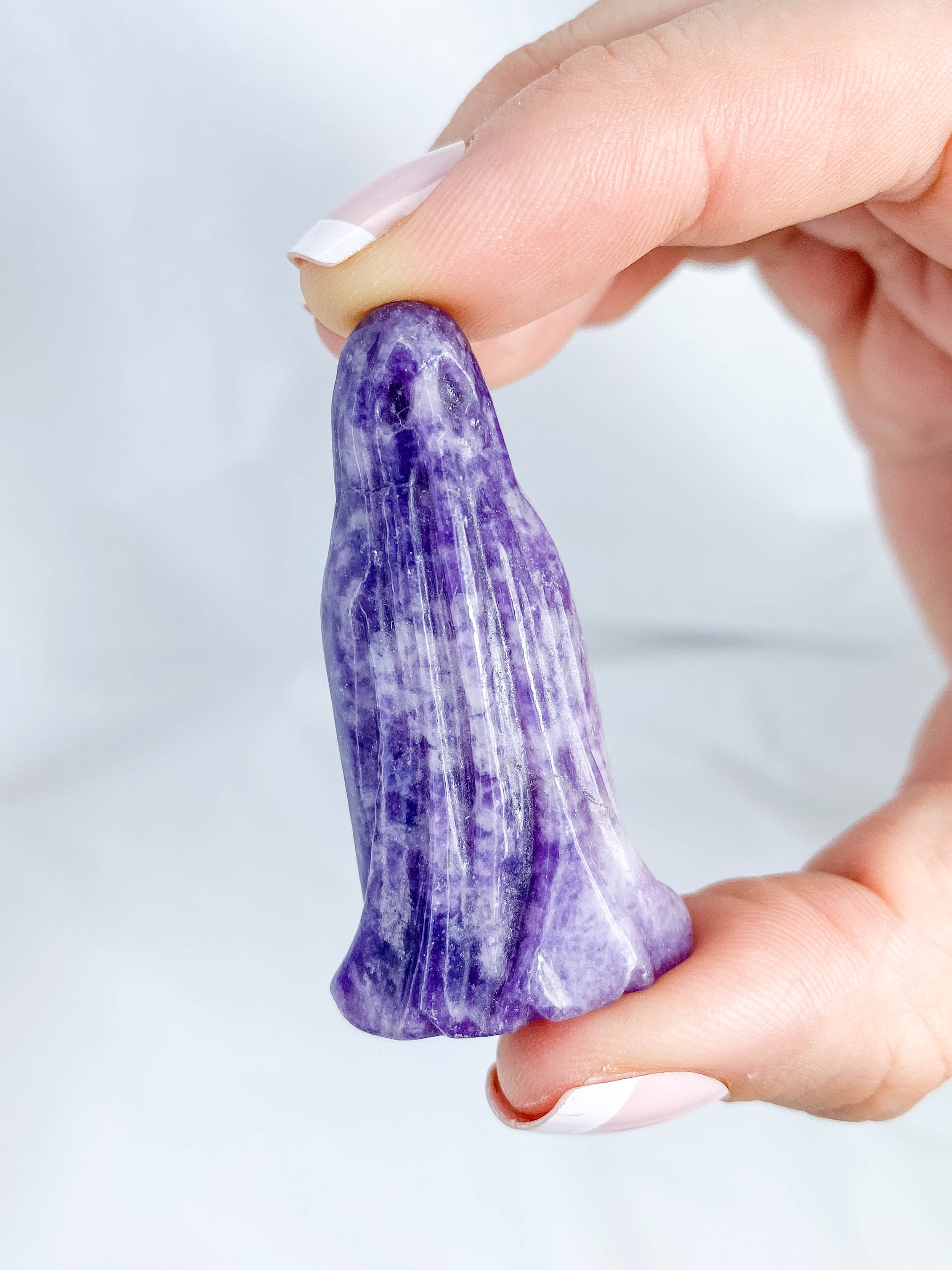 Lepidolite Ghost Carving