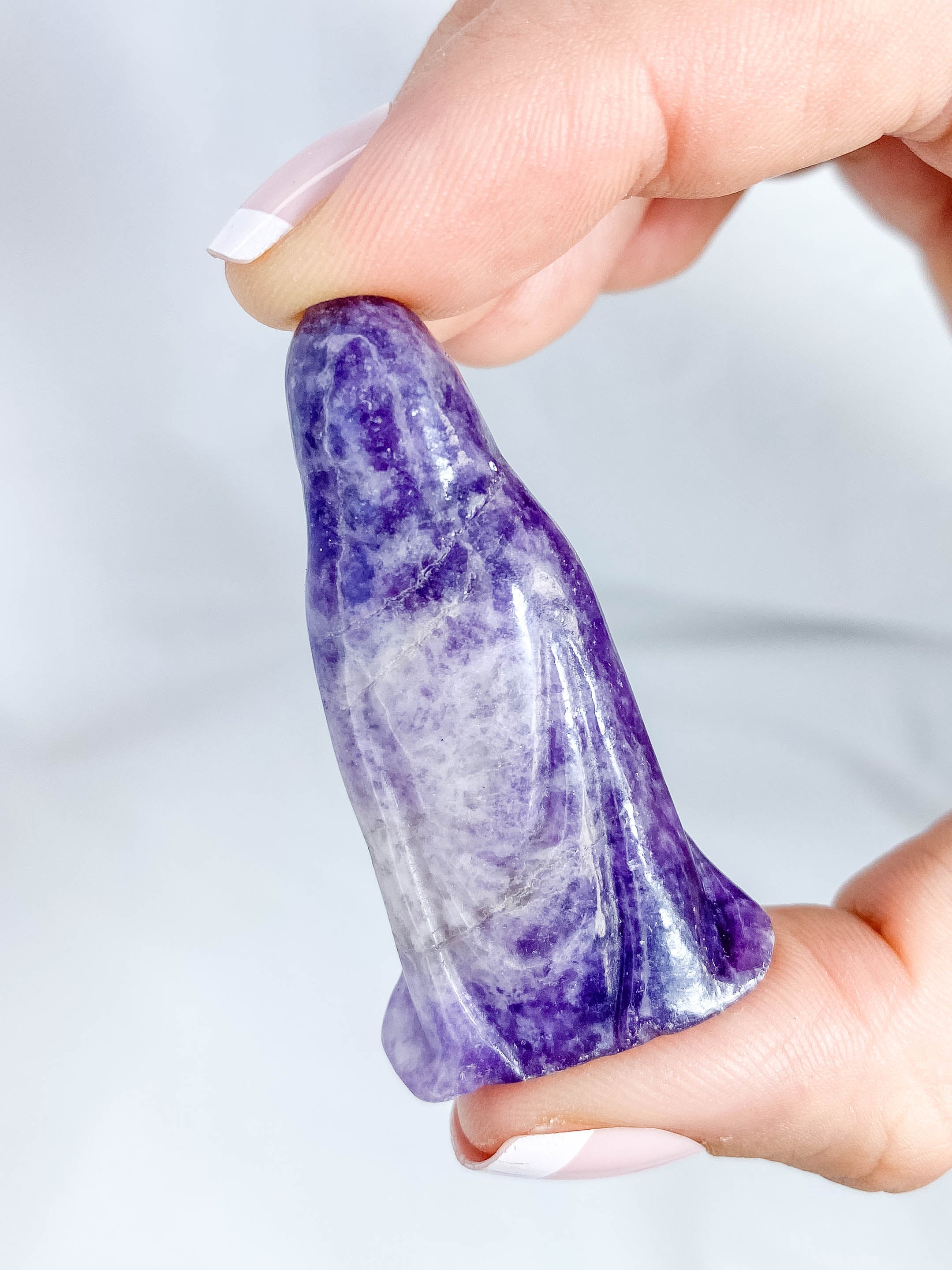 Lepidolite Ghost Carving