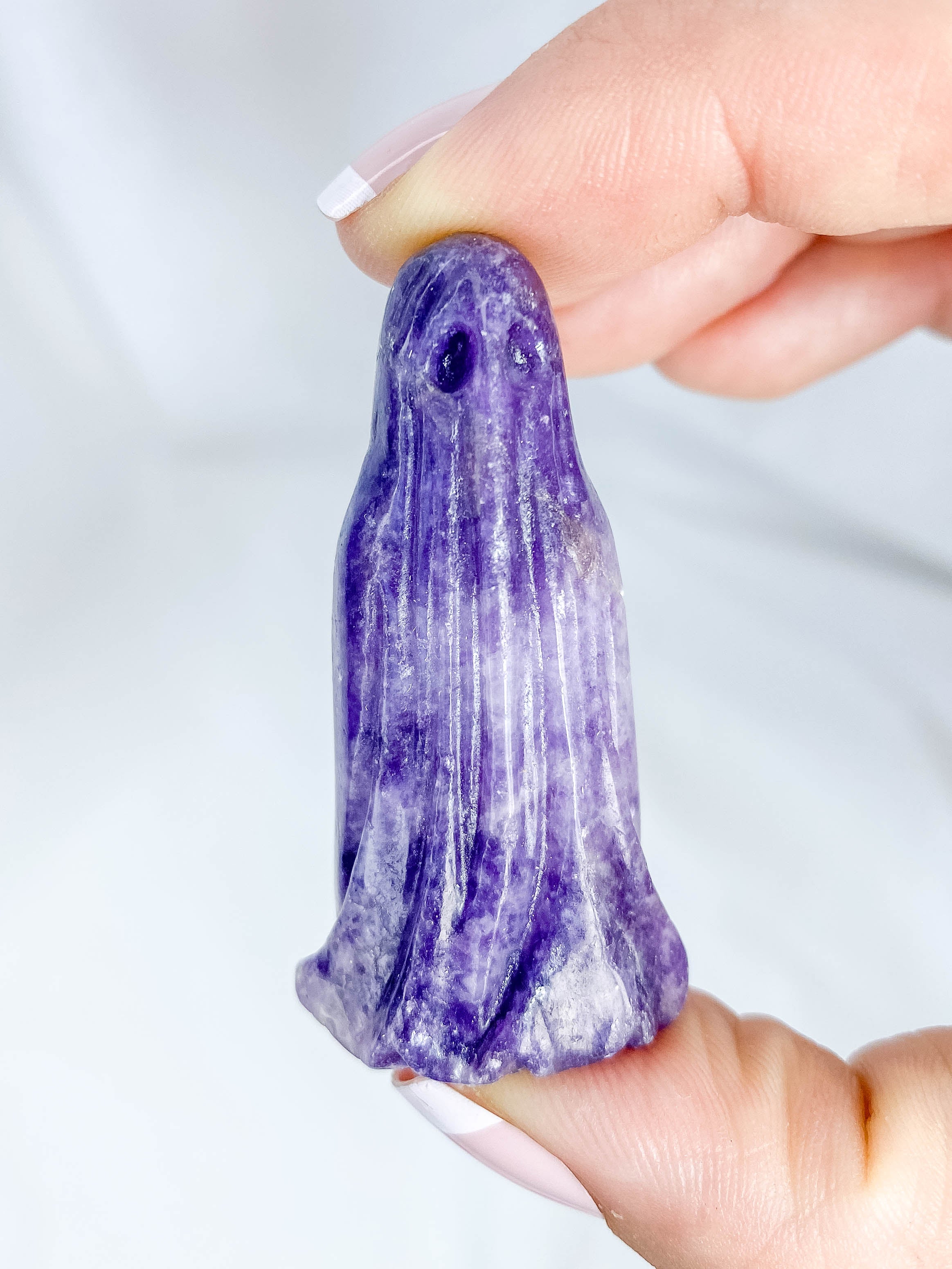 Lepidolite Ghost Carving