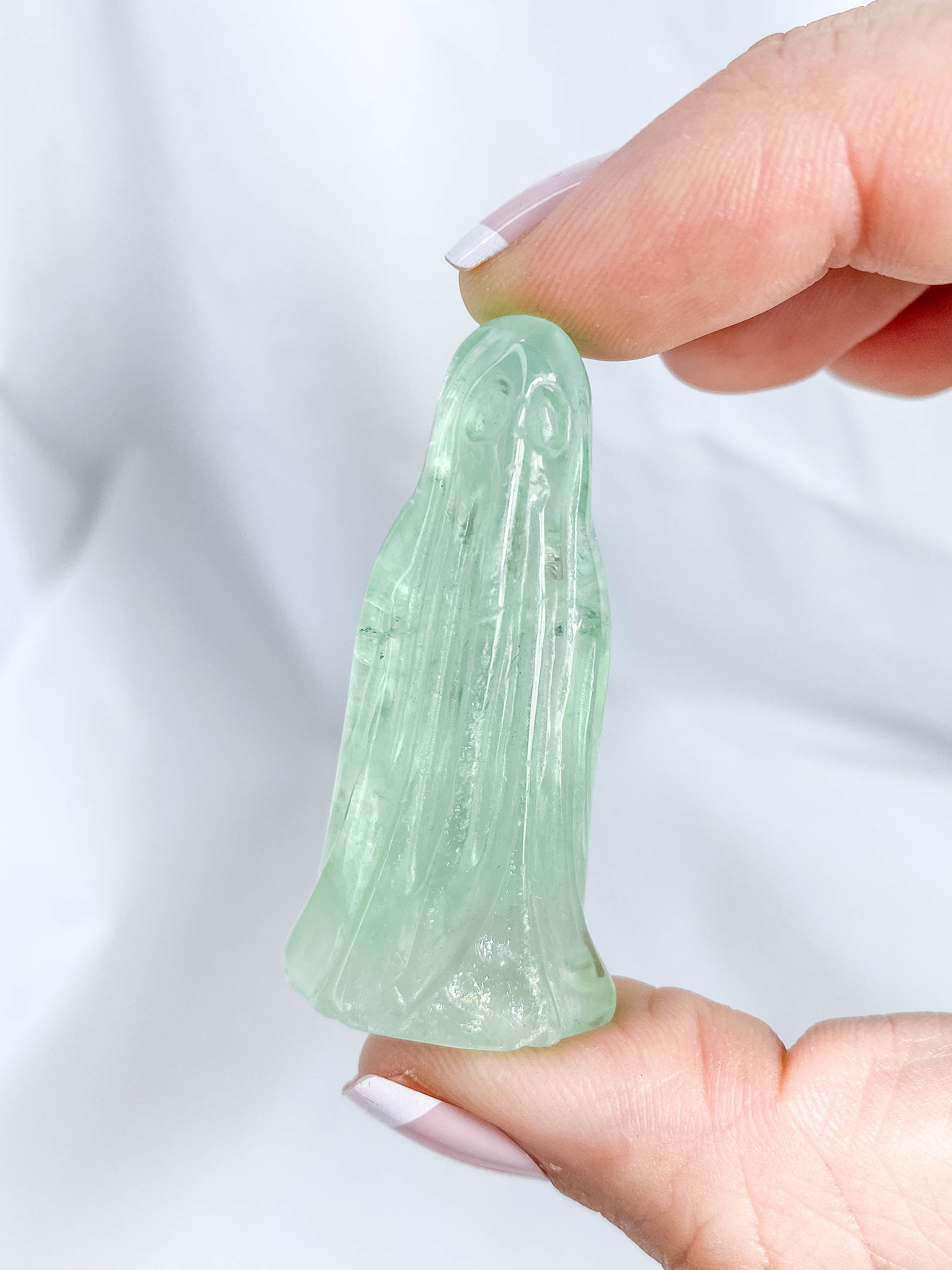 Green Fluorite Ghost Carving