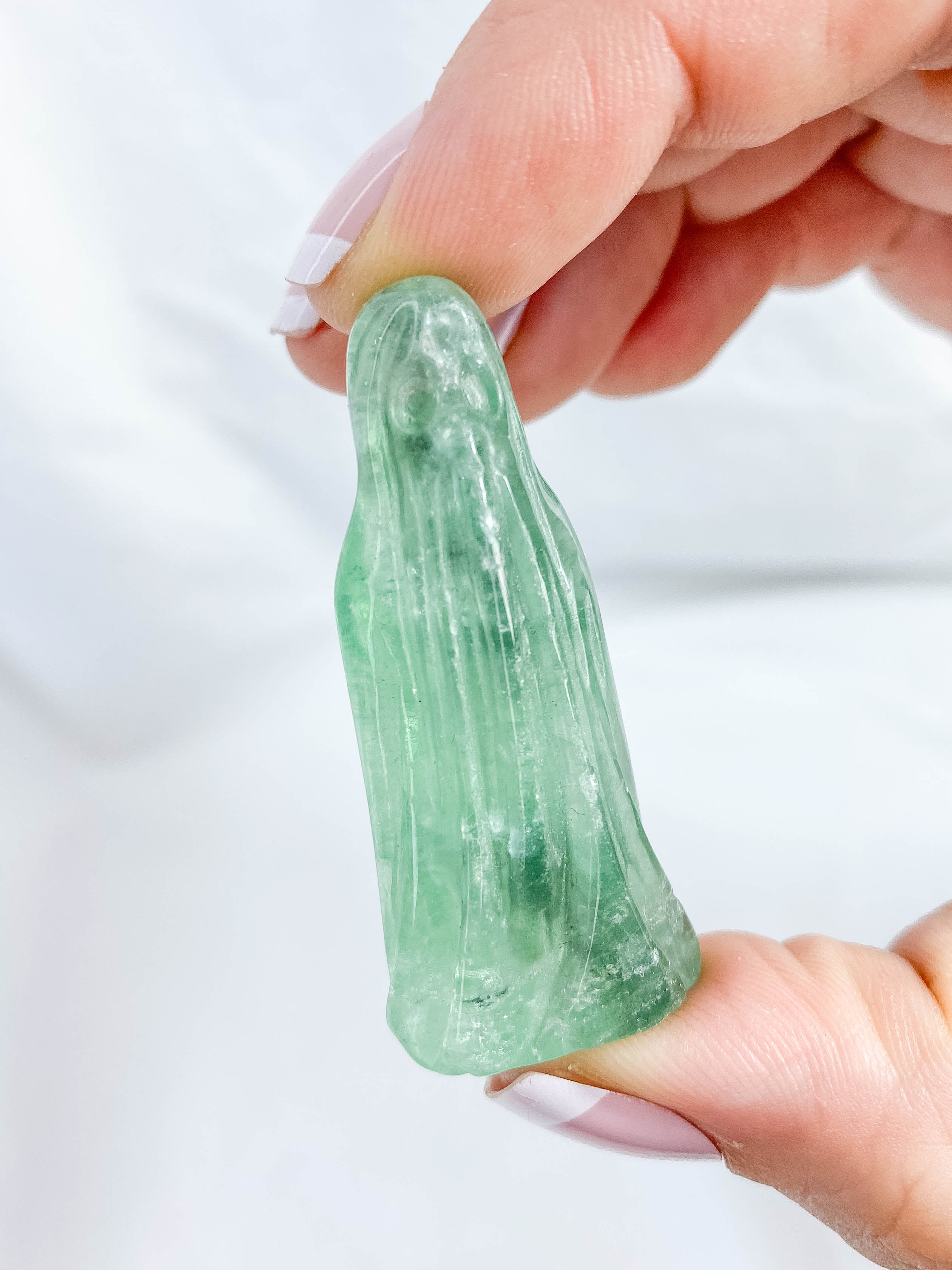 Green Fluorite Ghost Carving