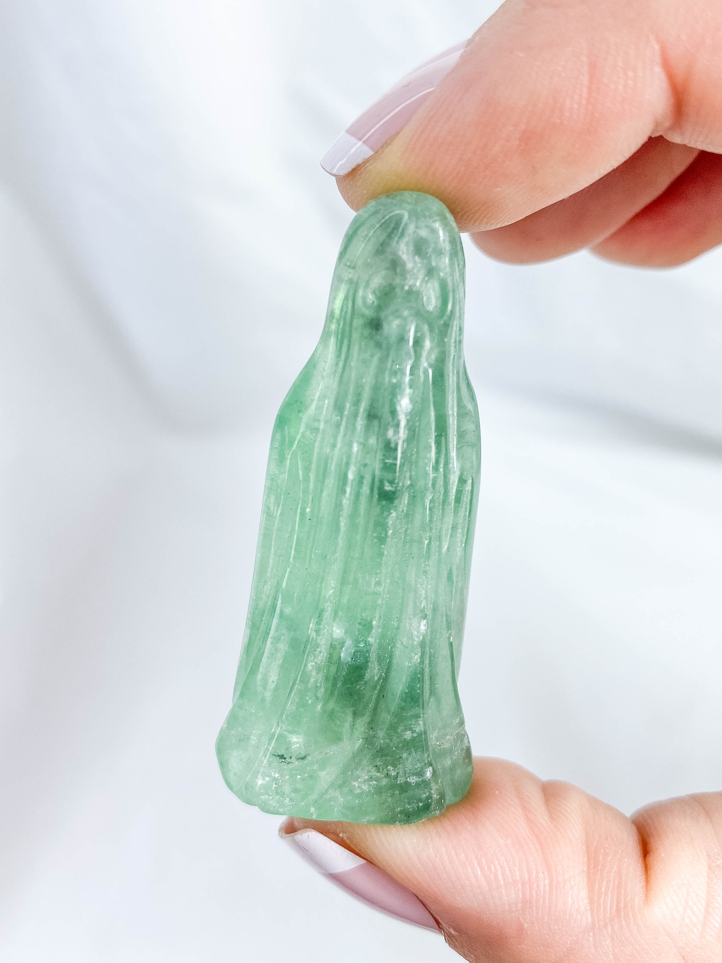 Green Fluorite Ghost Carving