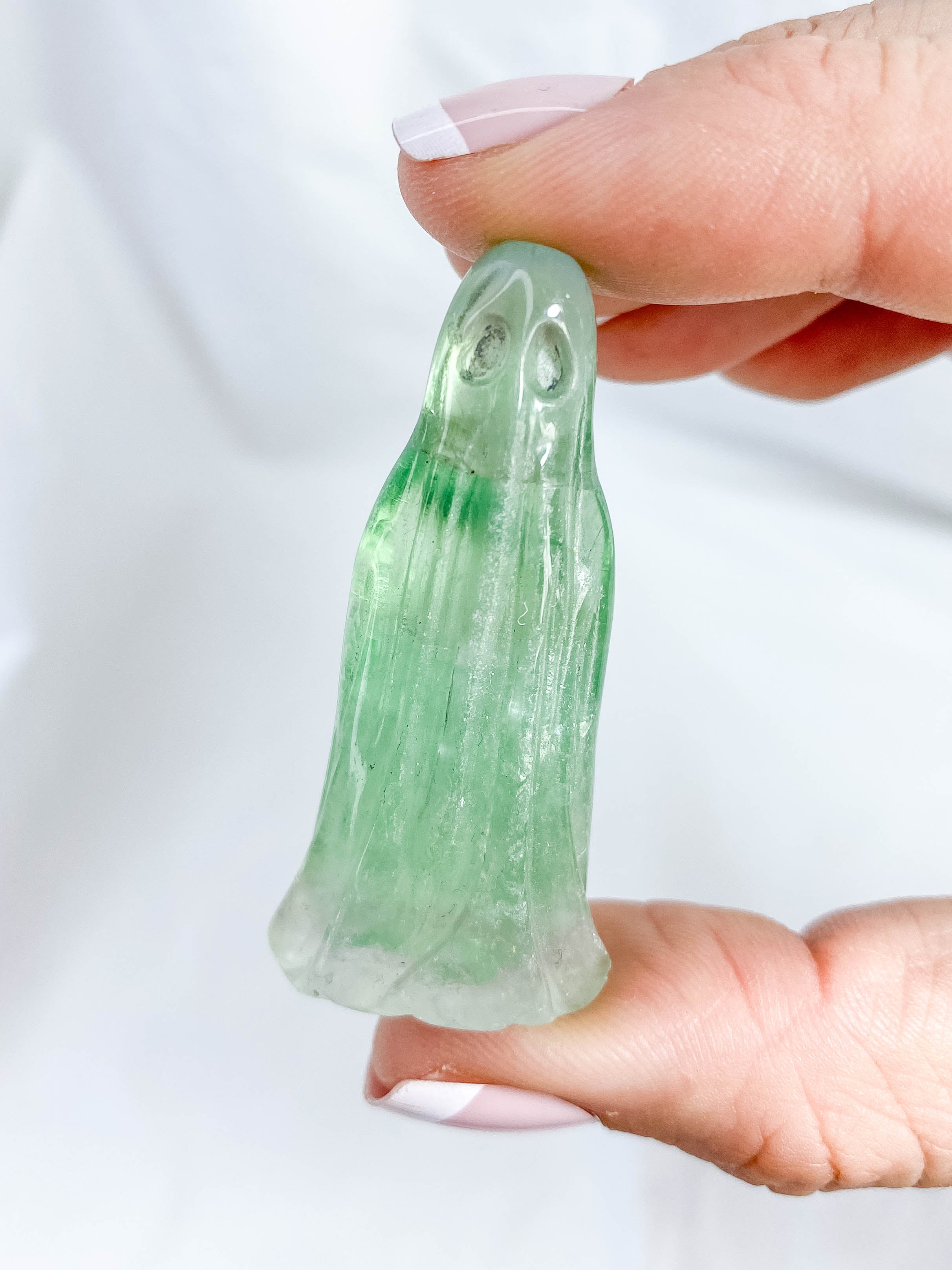 Green Fluorite Ghost Carving