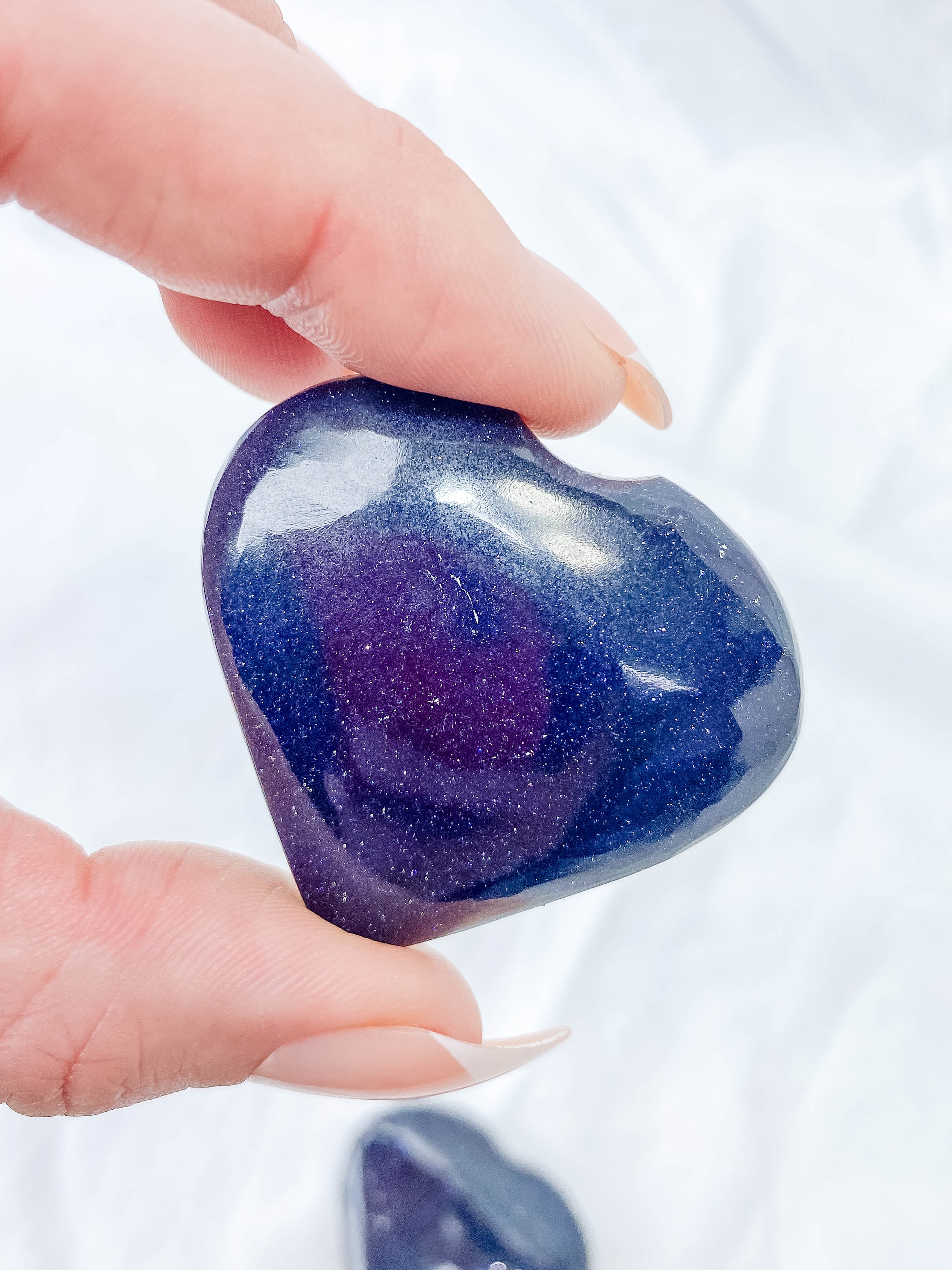 Blue Gold Stone Heart | Medium