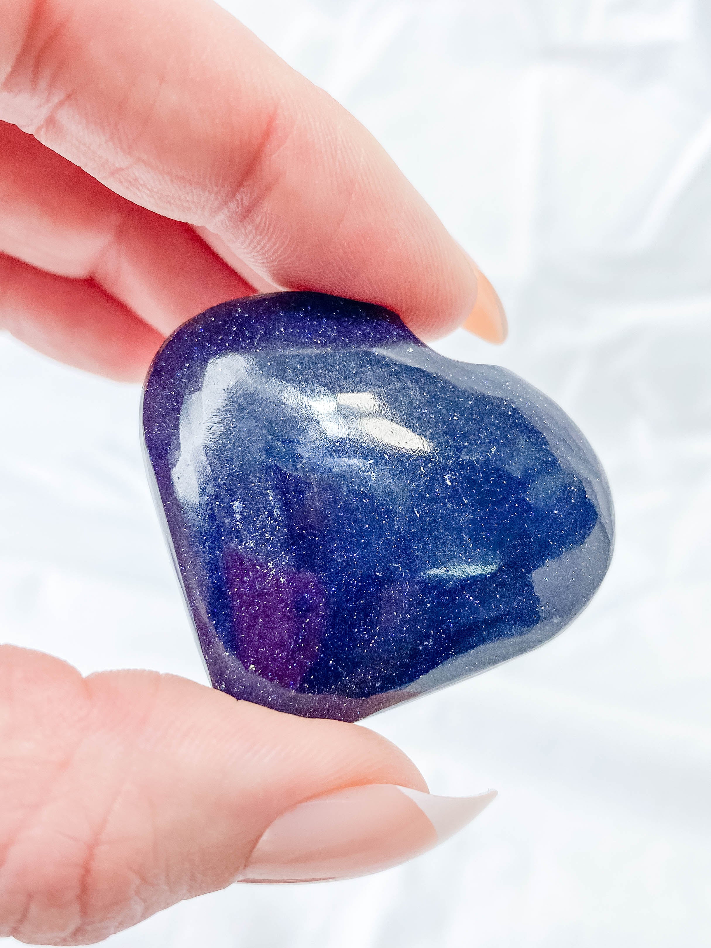 Blue Gold Stone Heart | Medium