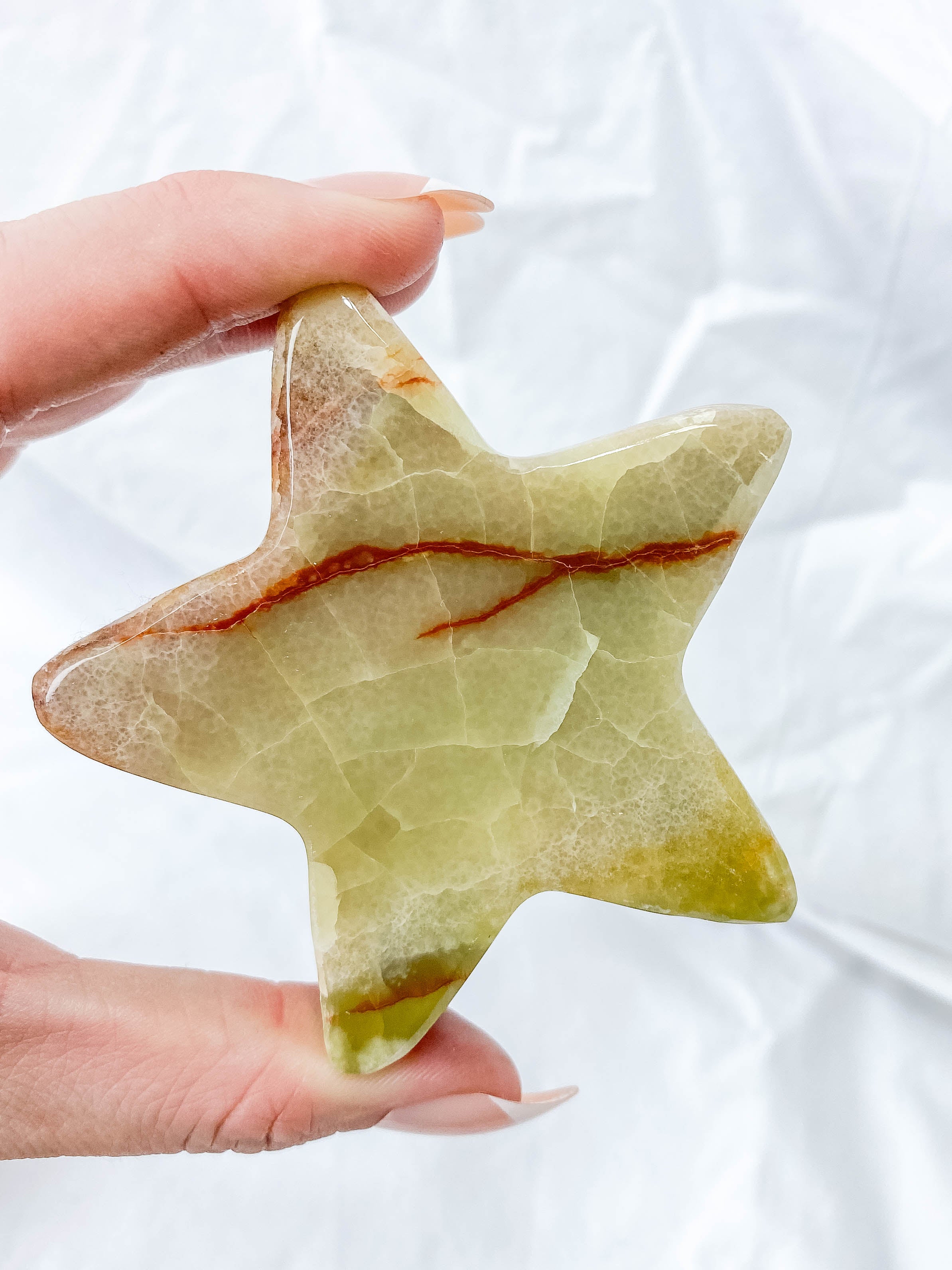 Green Onyx Star Carving | Large