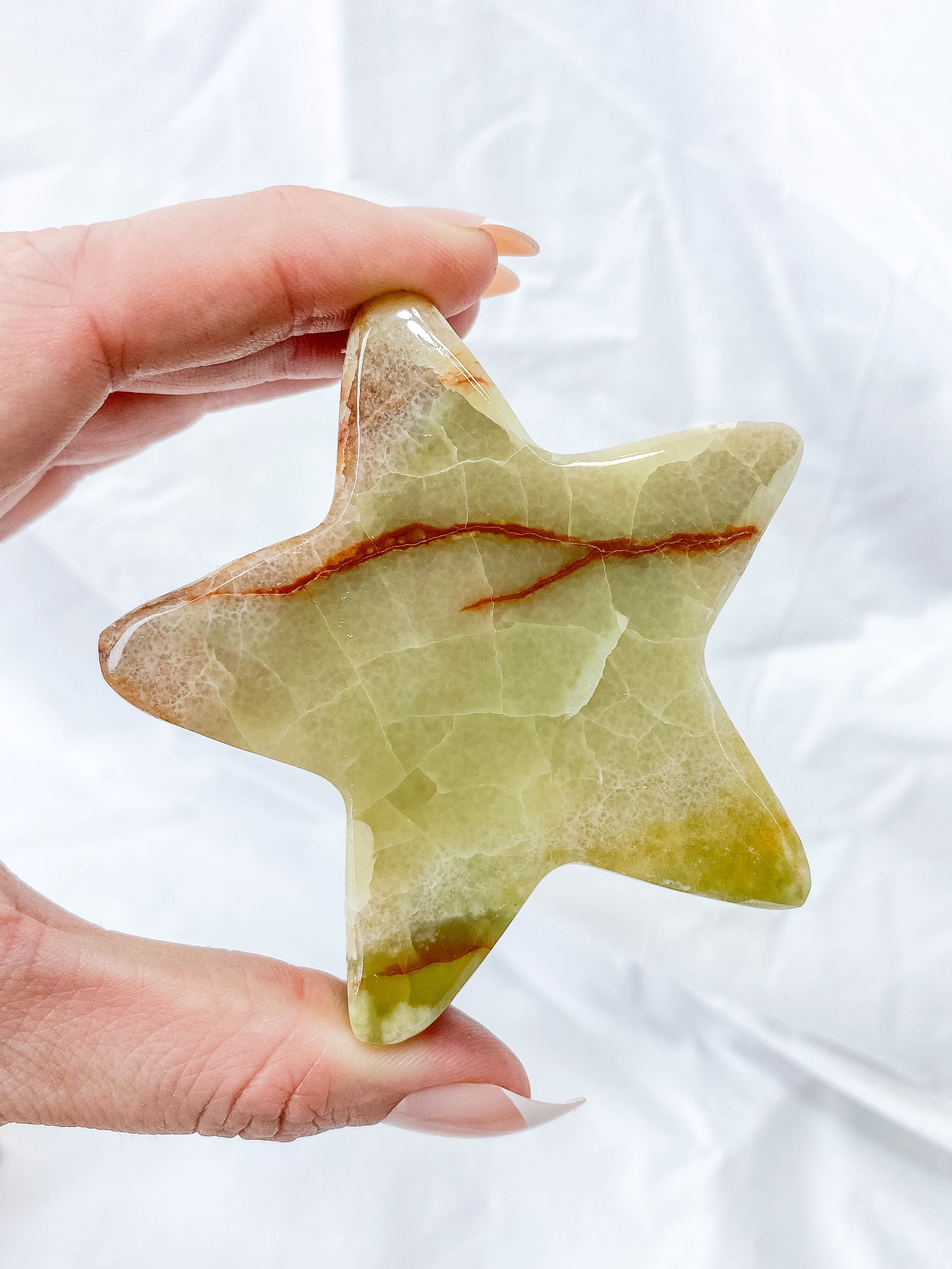 Green Onyx Star Carving | Large