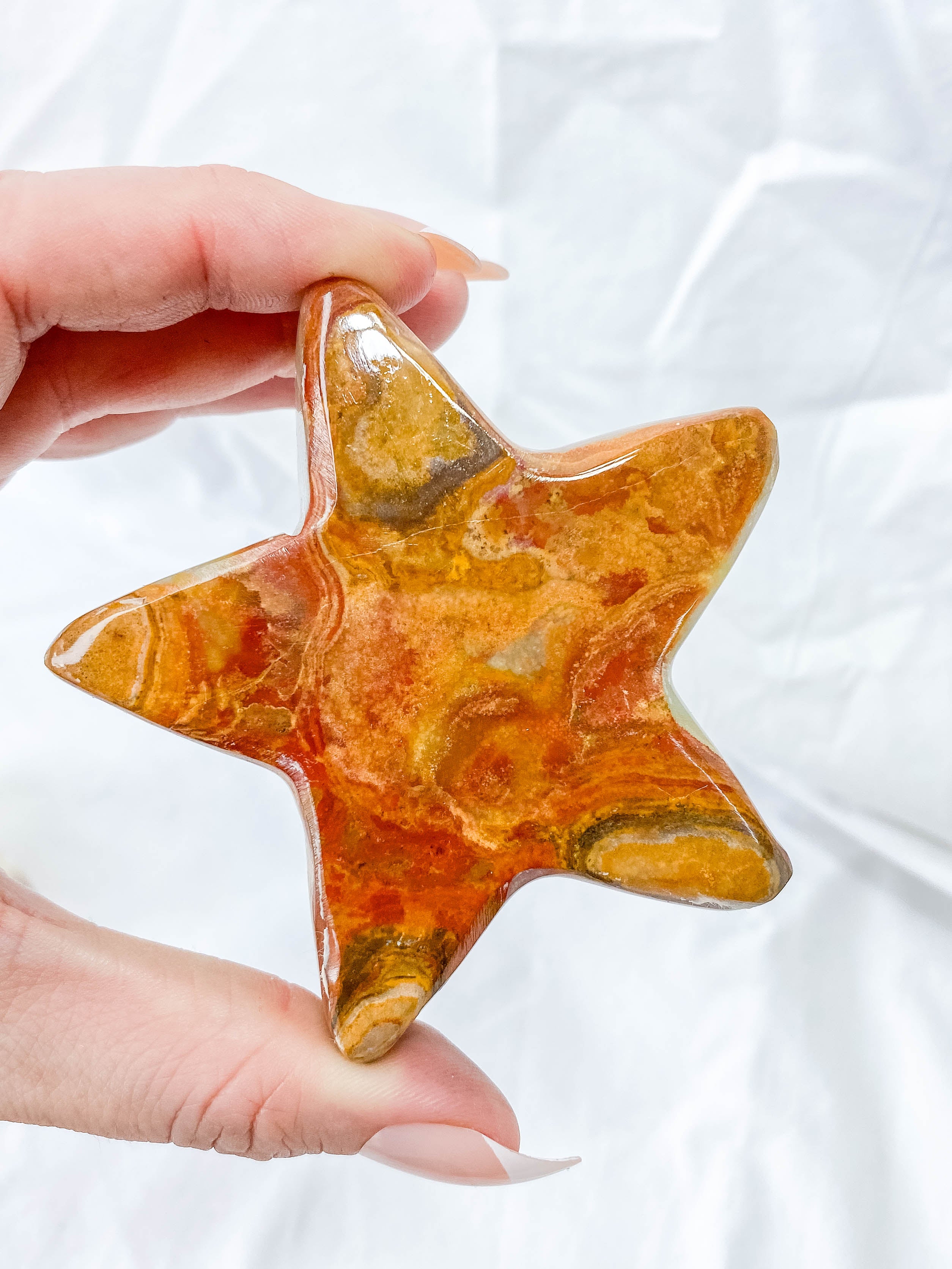 Green Onyx Star Carving | Large